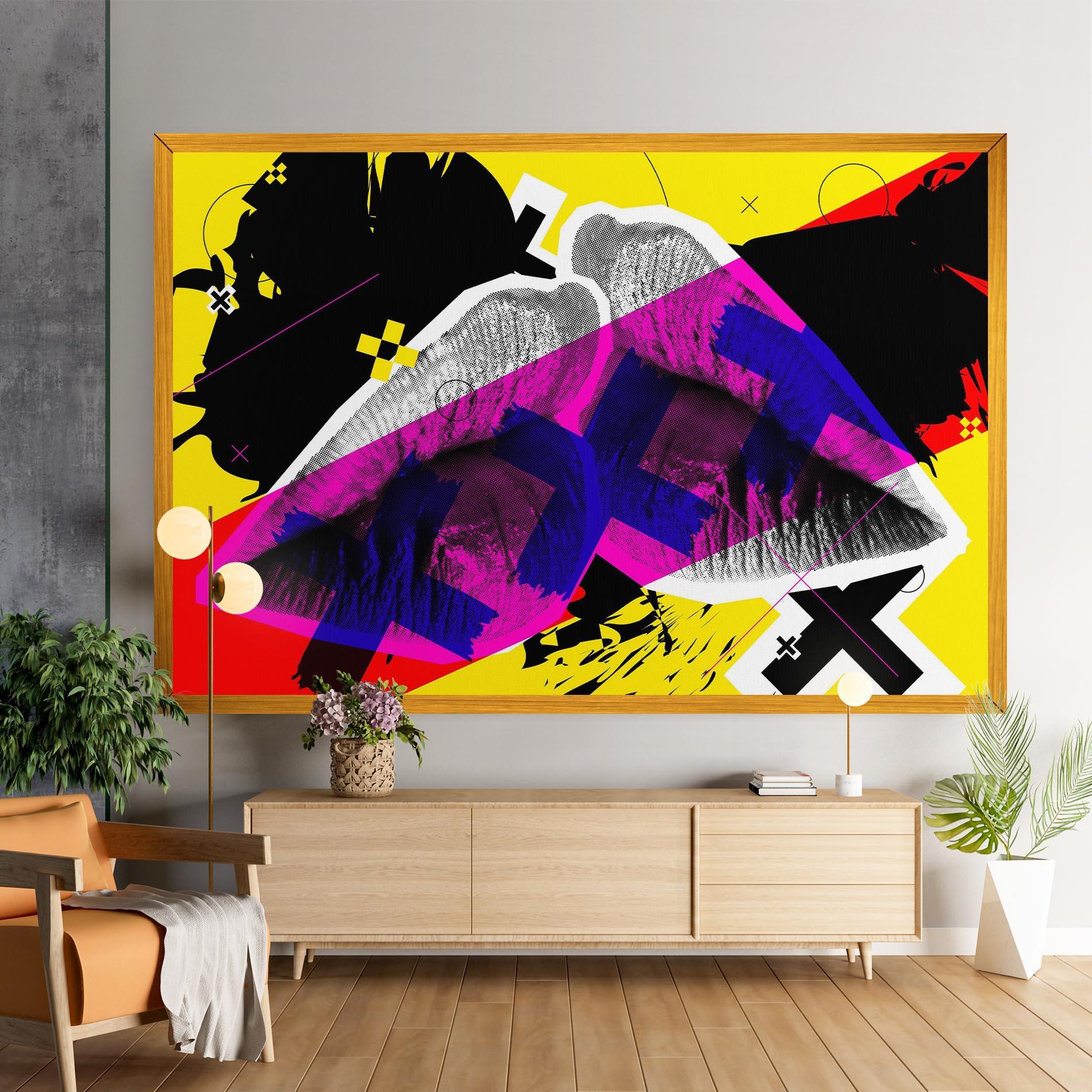 Tablou Canvas Lips Purple Light mockup 9