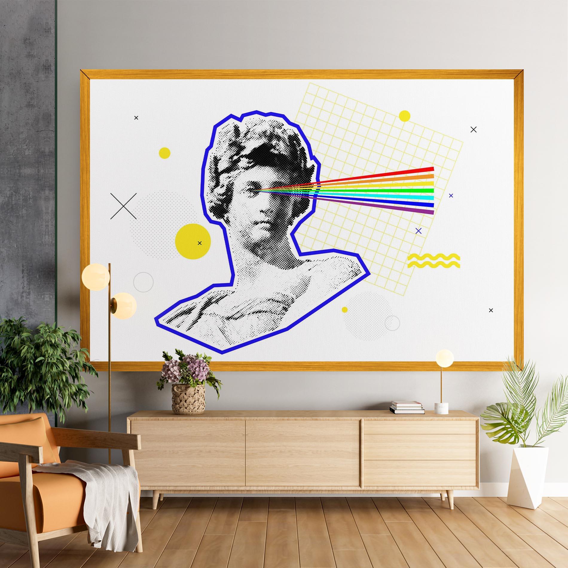 Tablou Canvas Rainbow Statue mockup 9