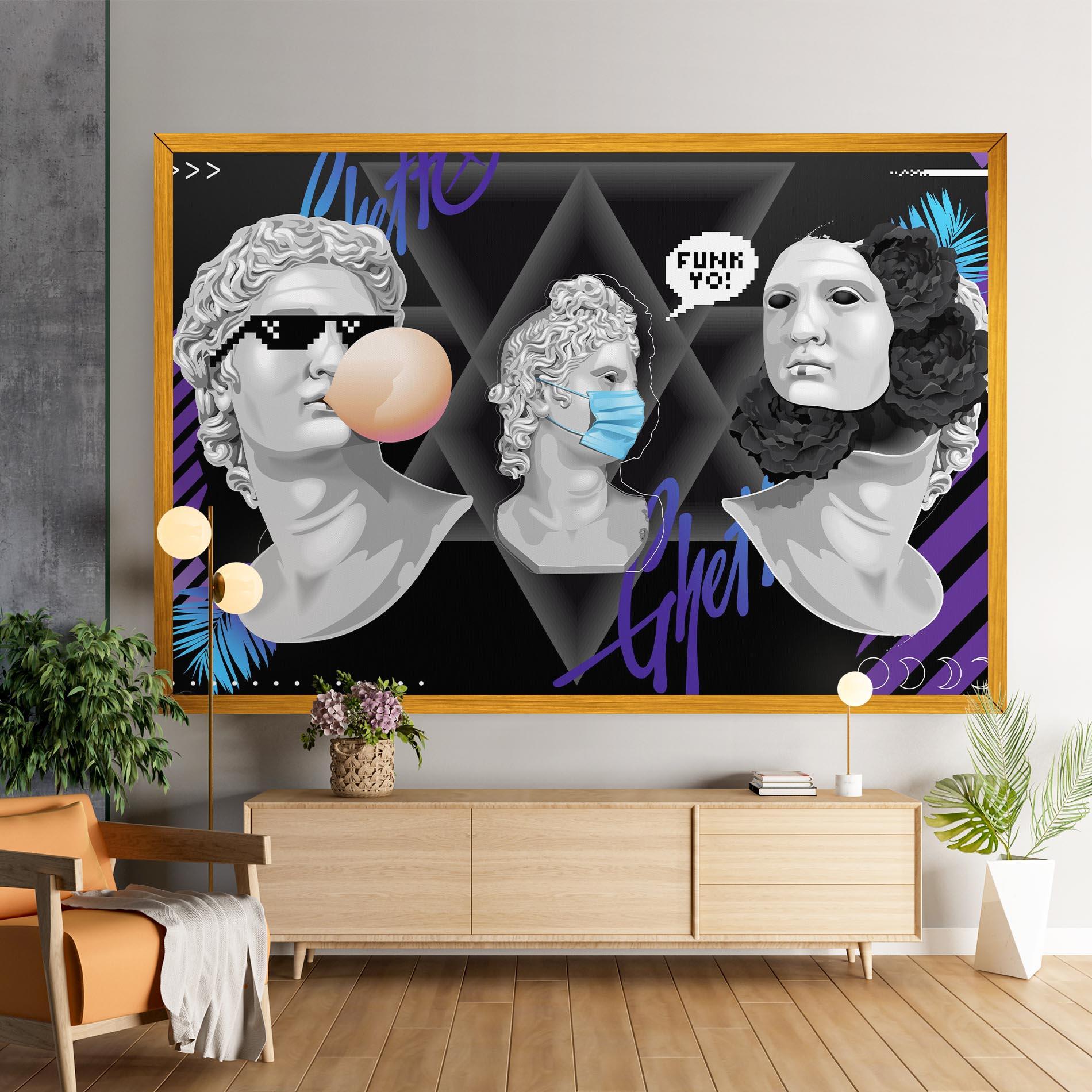 Tablou Canvas Statue Mask mockup 9