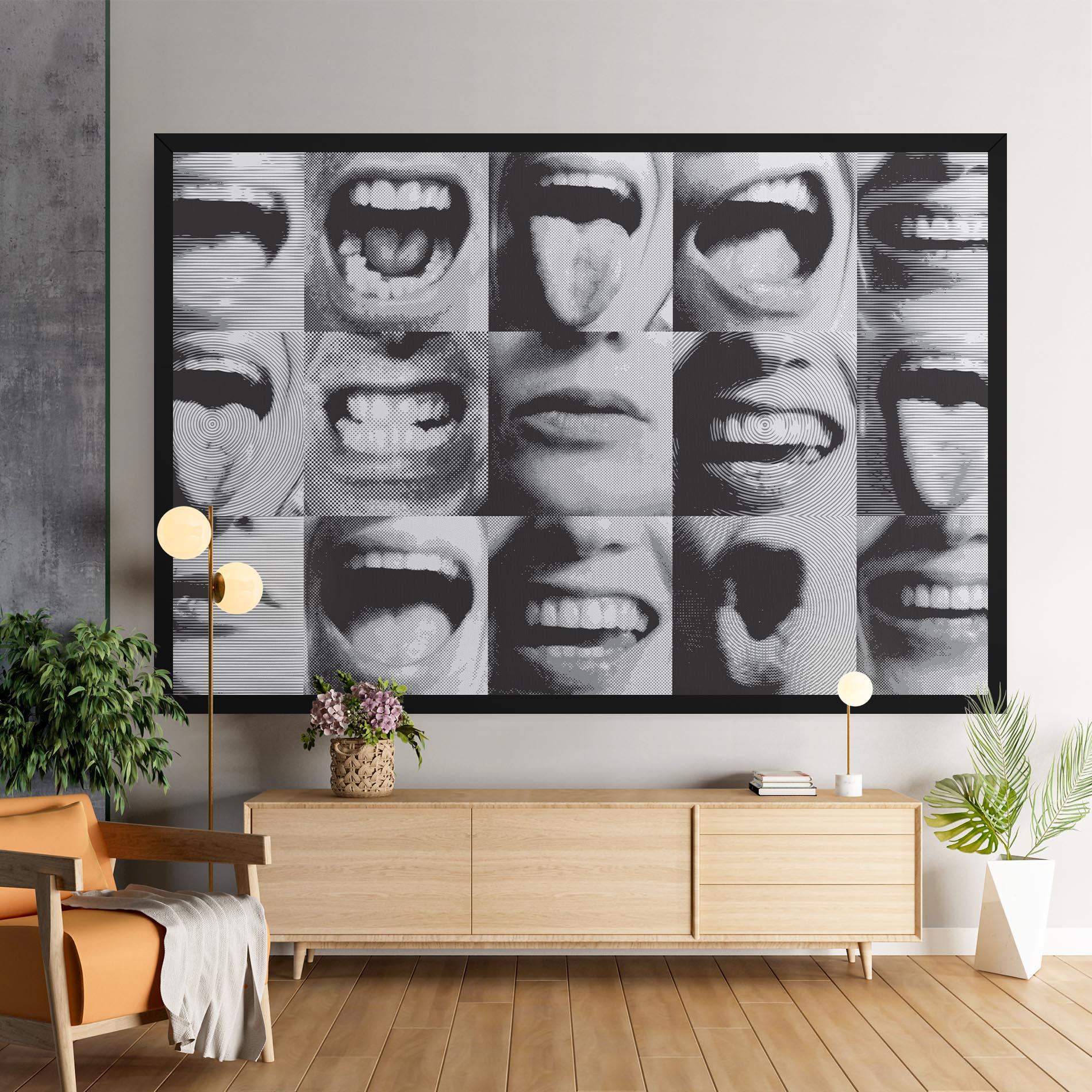 Tablou Canvas Grey Mouth Collage mockup 9