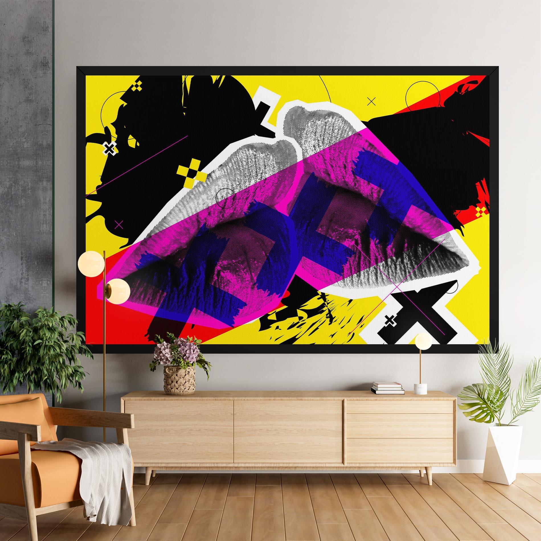 Tablou Canvas Lips Purple Light mockup 9