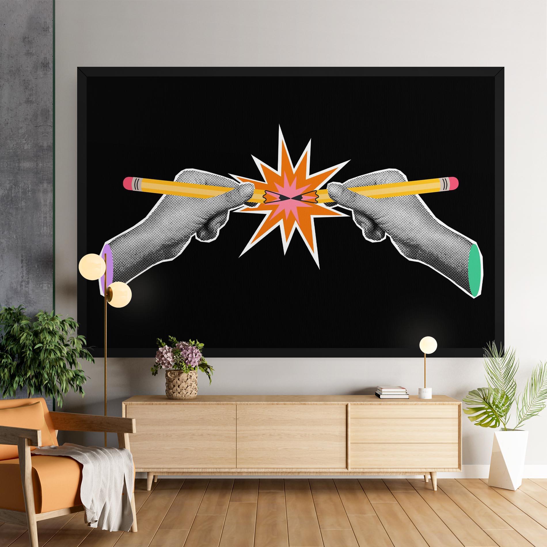 Tablou Canvas Pencil Hand mockup 9