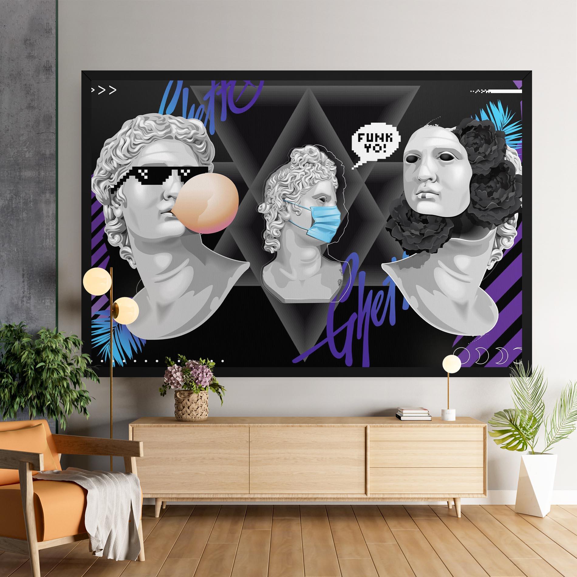 Tablou Canvas Statue Mask mockup 9