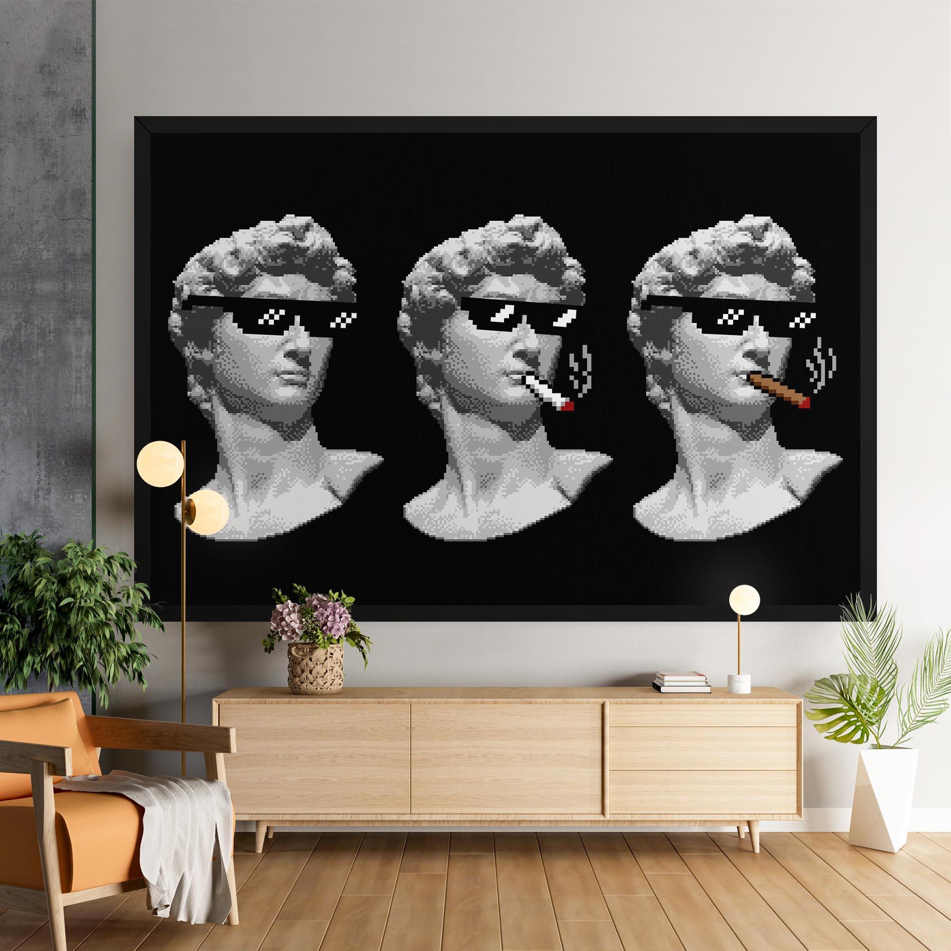 Tablou Canvas Statue Smoking mockup 9