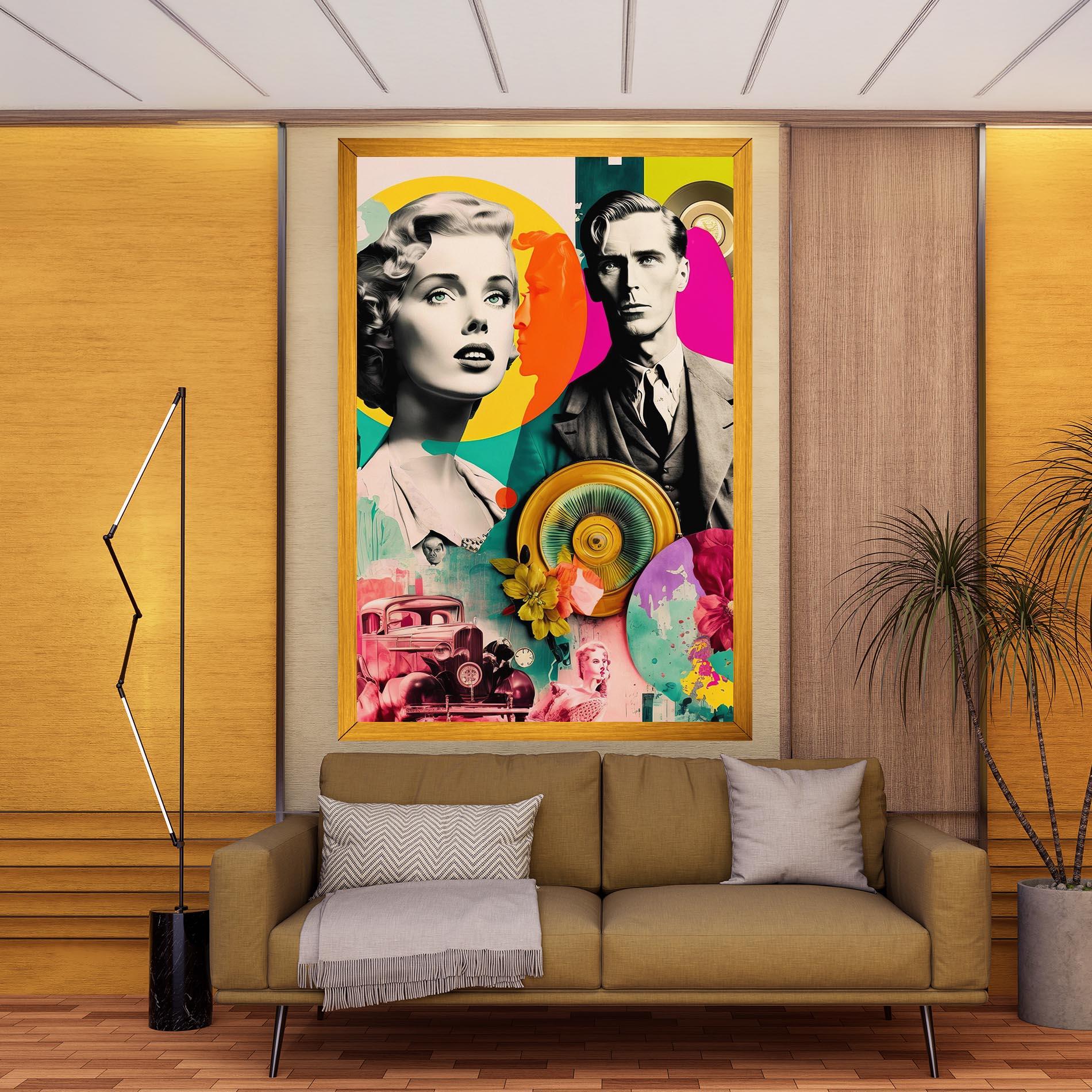 Tablou Canvas 60s Retro Collage mockup 9