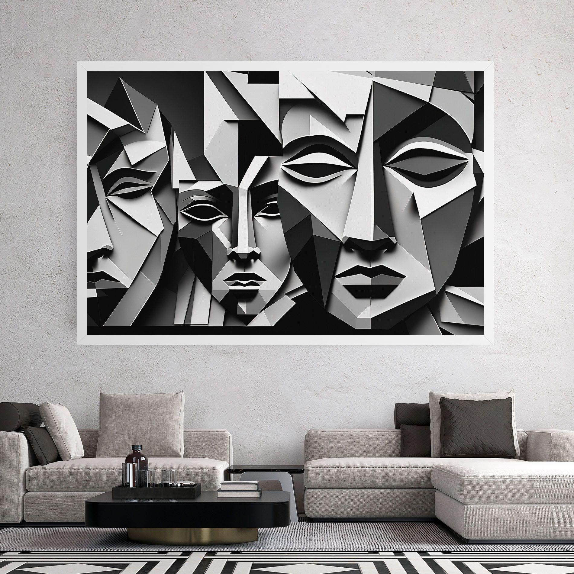 Grey Faces Collage mockup 2