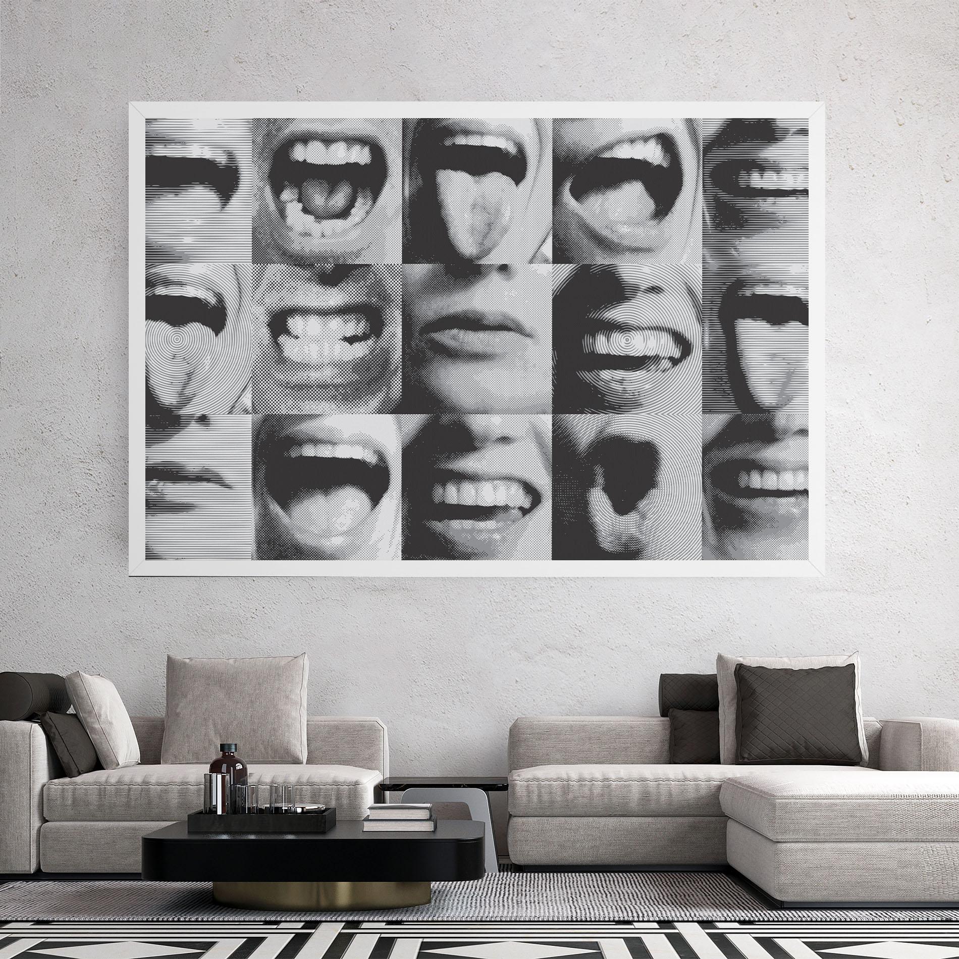 Tablou Canvas Grey Mouth Collage mockup 2
