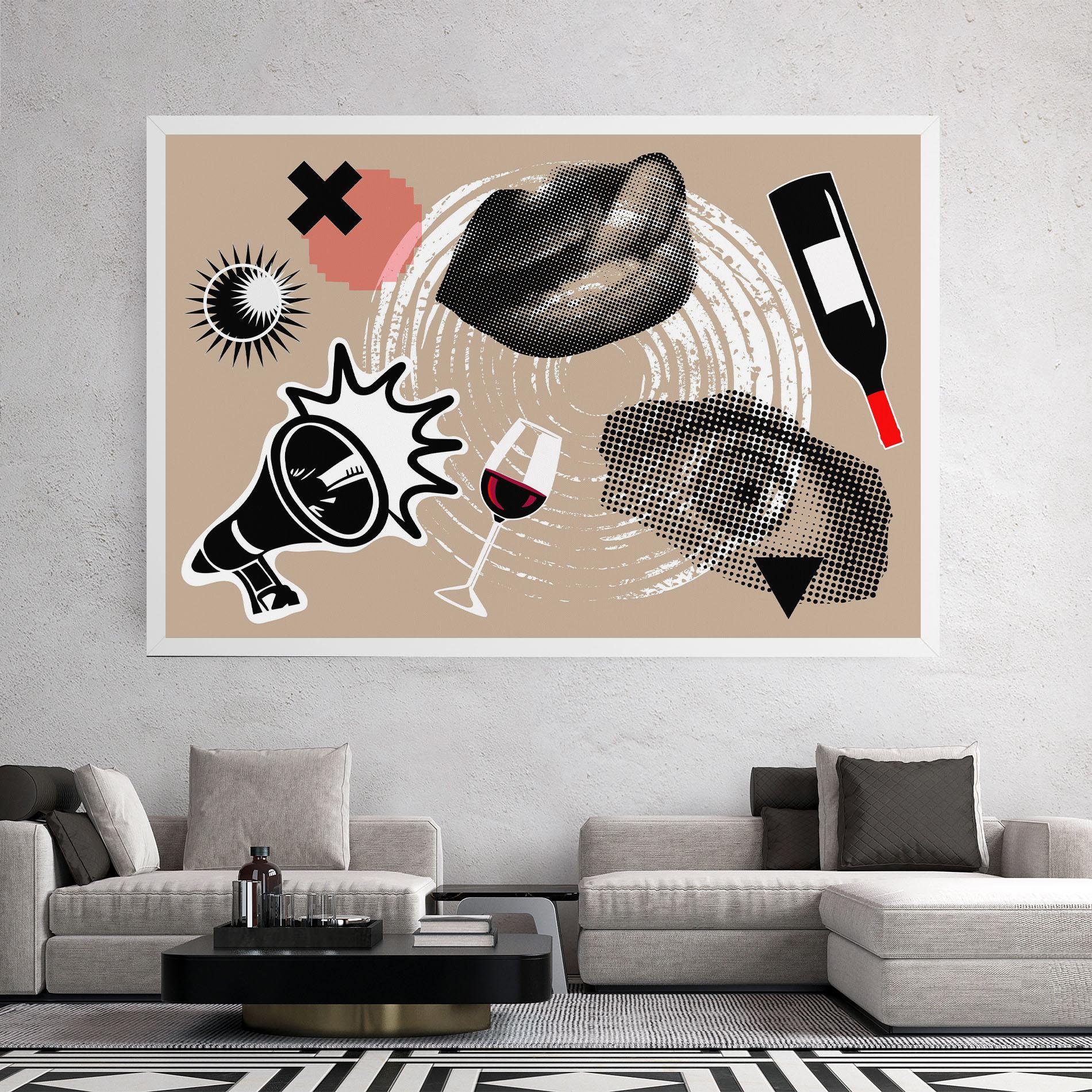 Tablou Canvas Lips Mouth Collage mockup 2