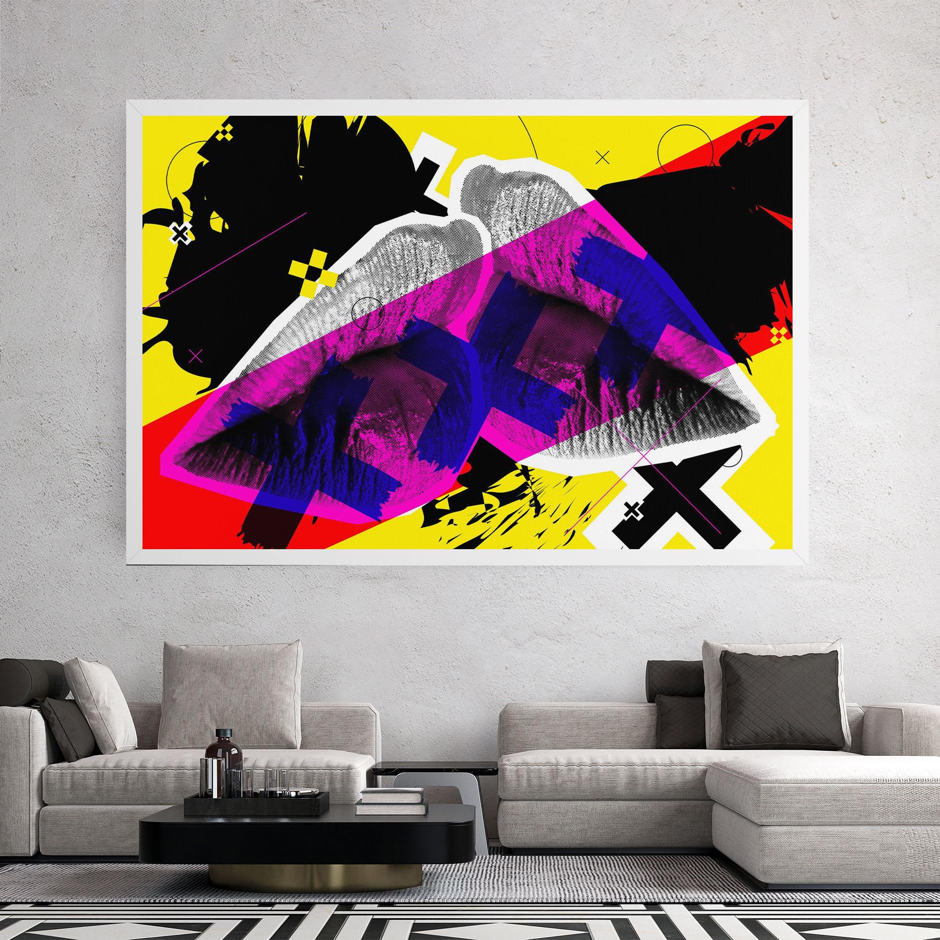 Tablou Canvas Lips Purple Light mockup 2