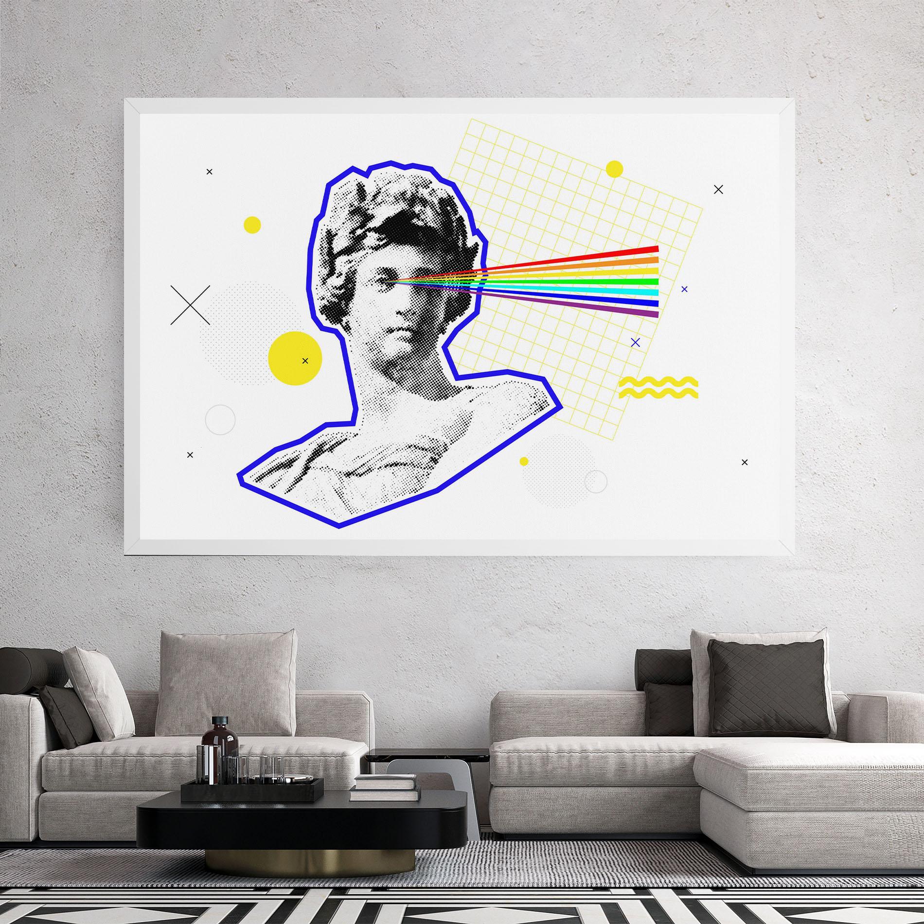 Tablou Canvas Rainbow Statue mockup 2
