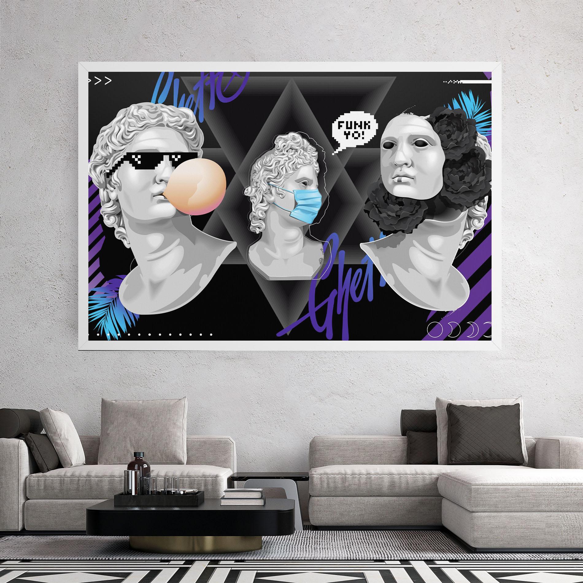 Tablou Canvas Statue Mask mockup 2