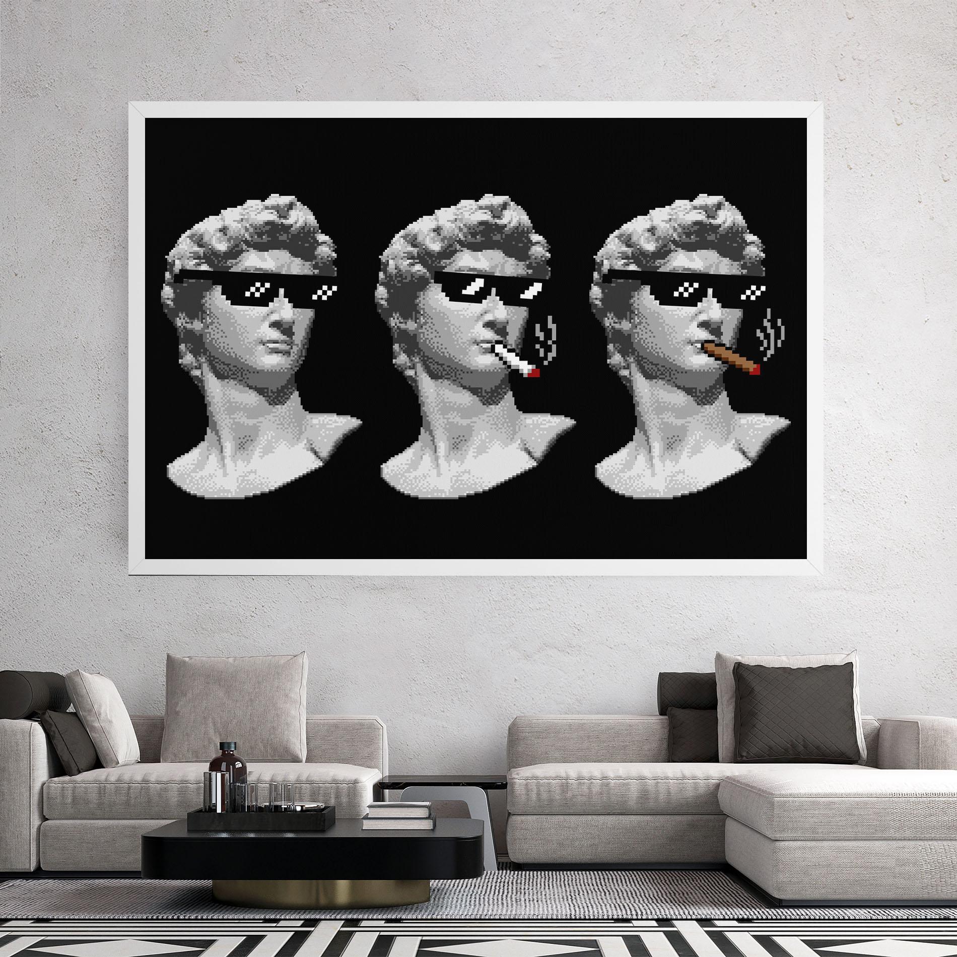 Tablou Canvas Statue Smoking mockup 2