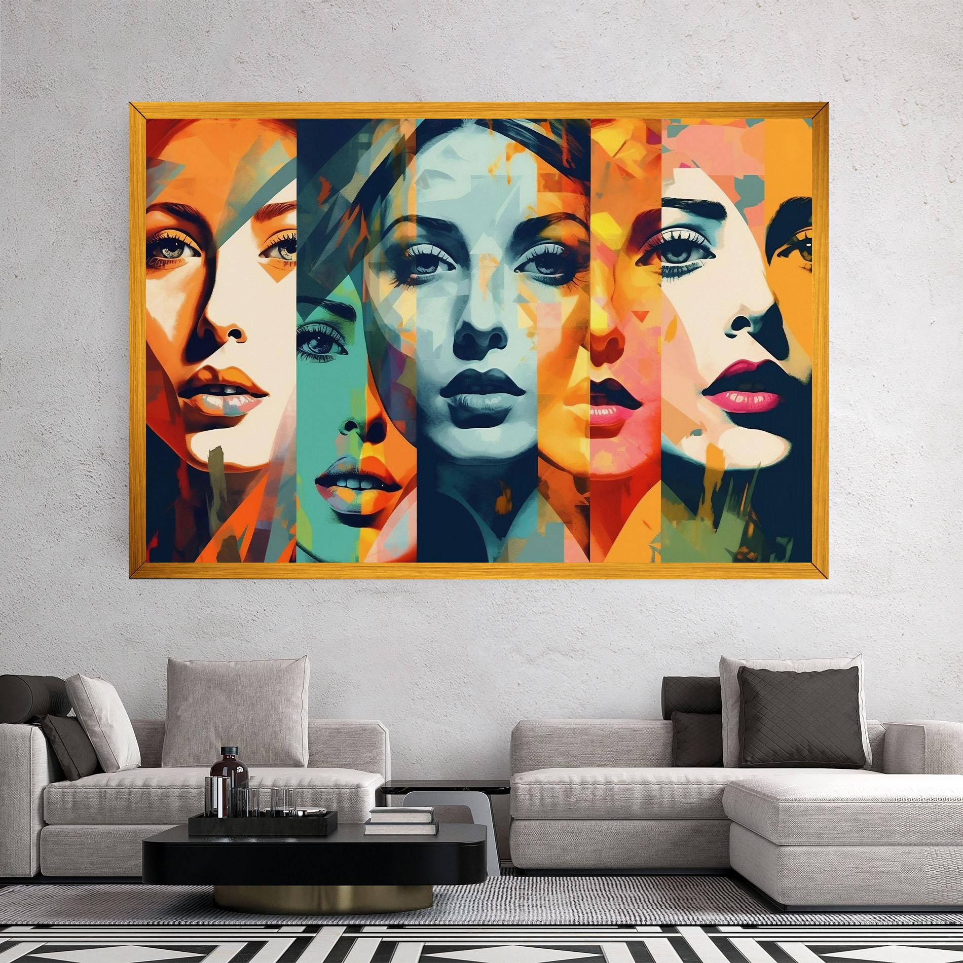 Tablou Canvas Abstract Face Collage mockup 2