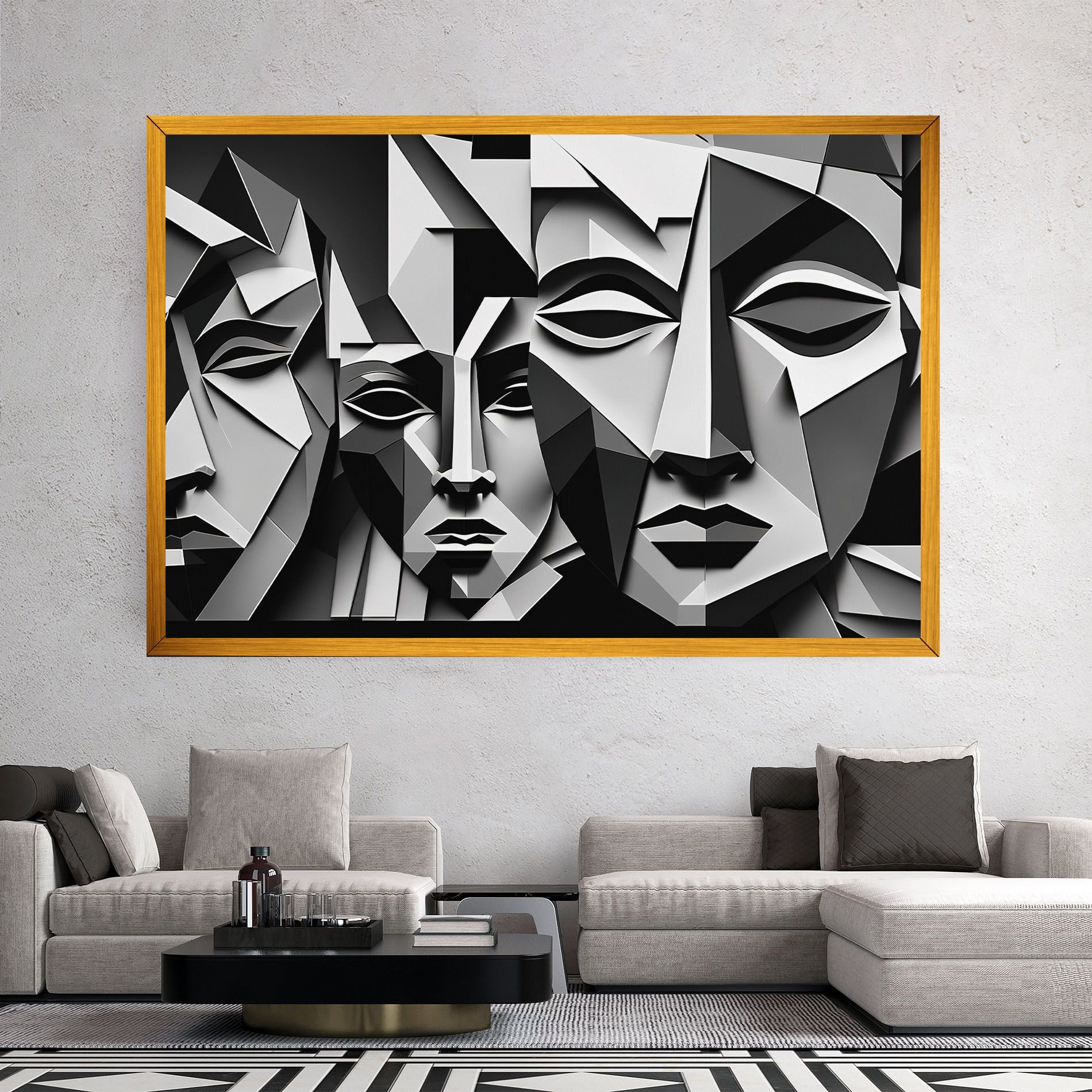 Grey Faces Collage mockup 2