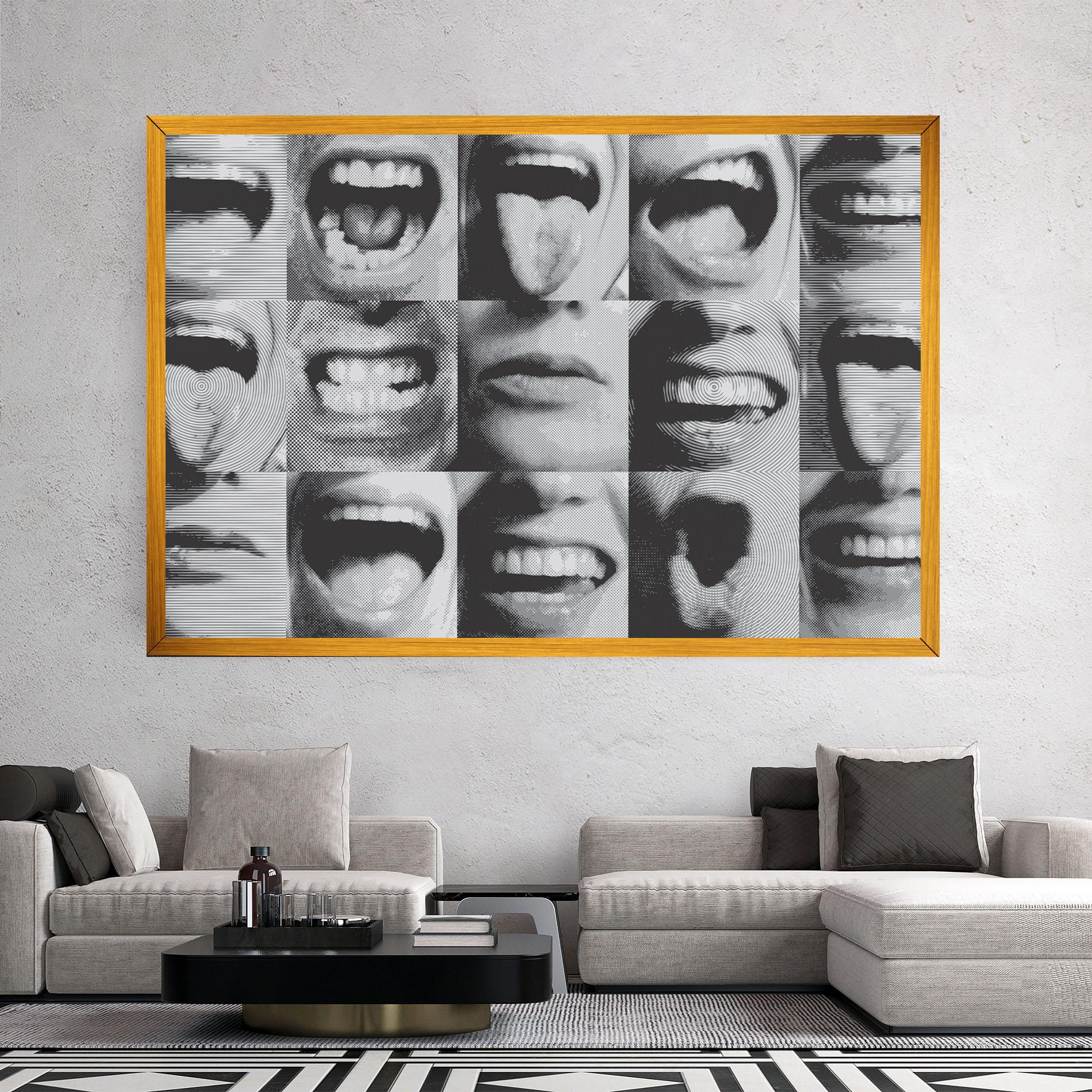Tablou Canvas Grey Mouth Collage mockup 2