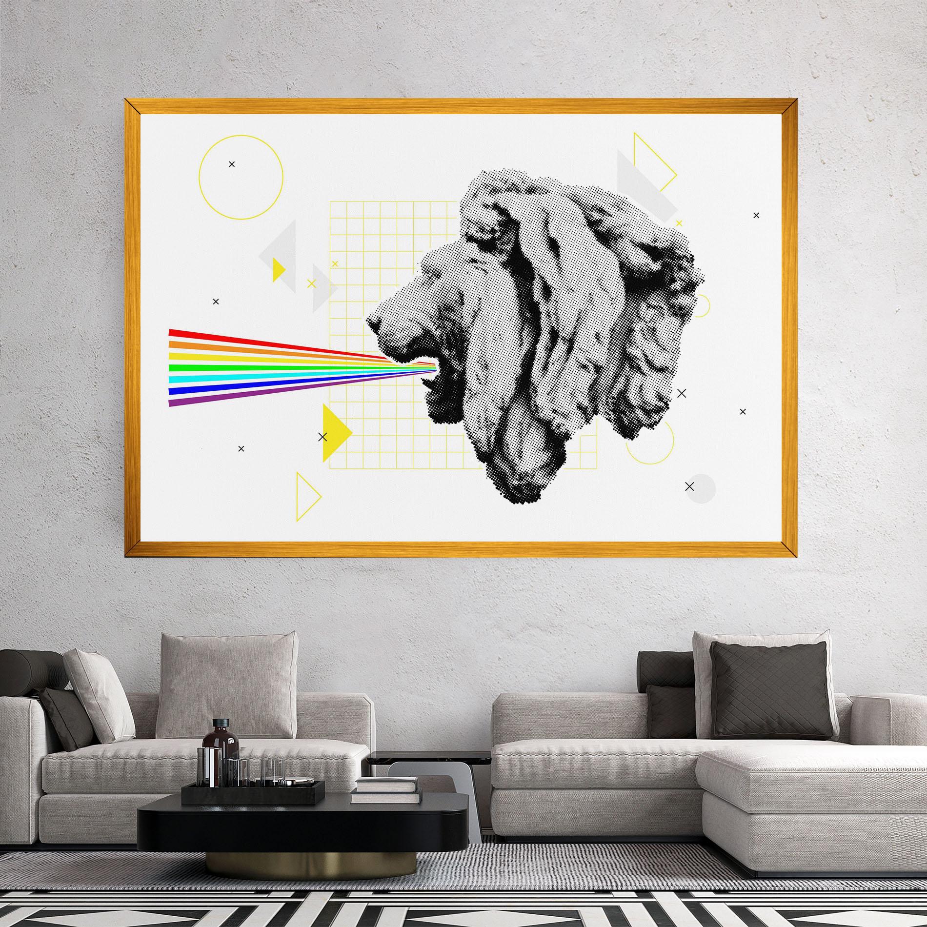 Tablou Canvas Lion Collage mockup 2