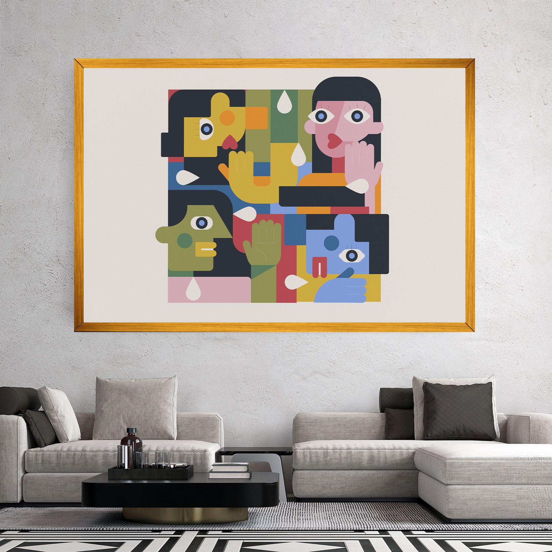 Tablou Canvas Minimal People Collage mockup 2