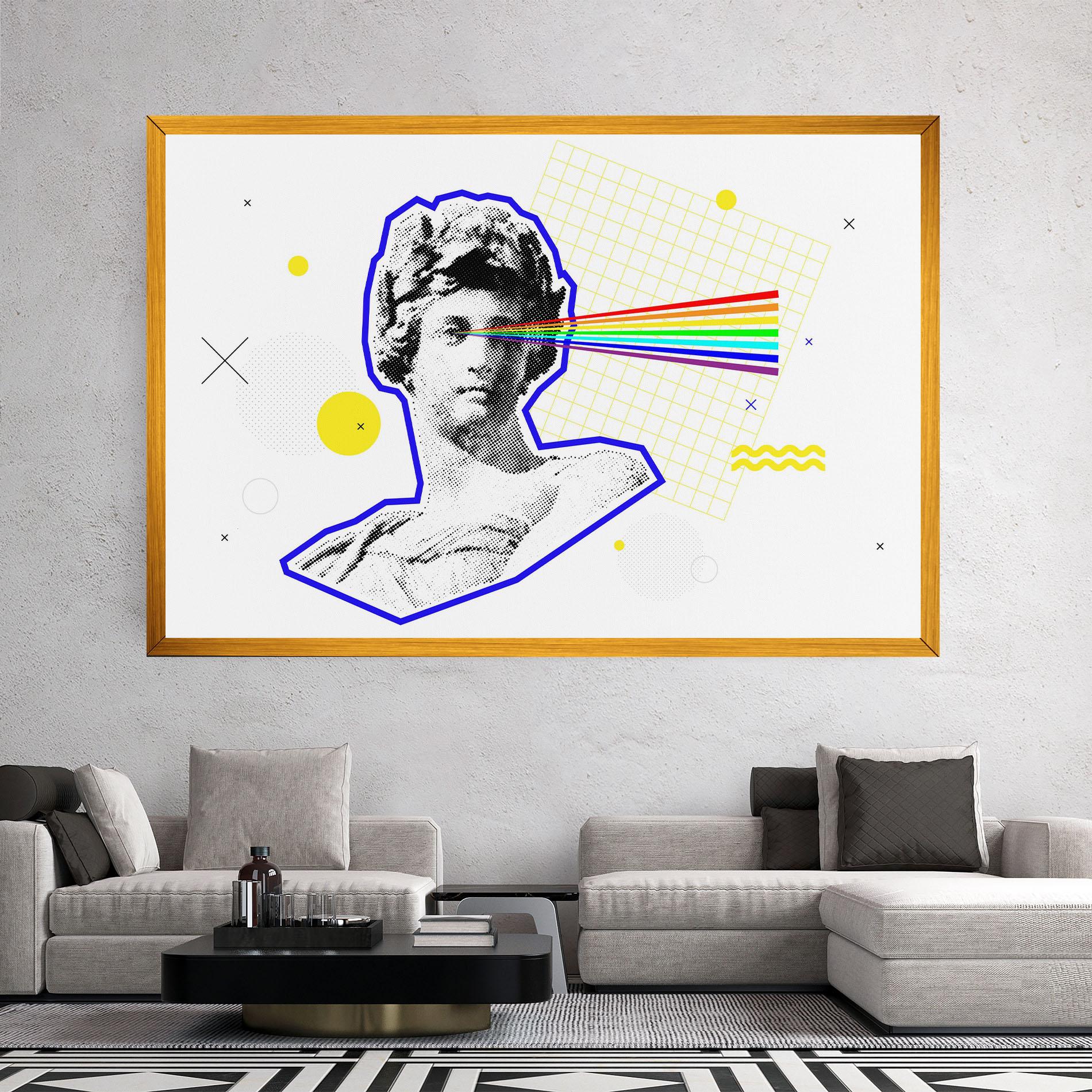 Tablou Canvas Rainbow Statue mockup 2