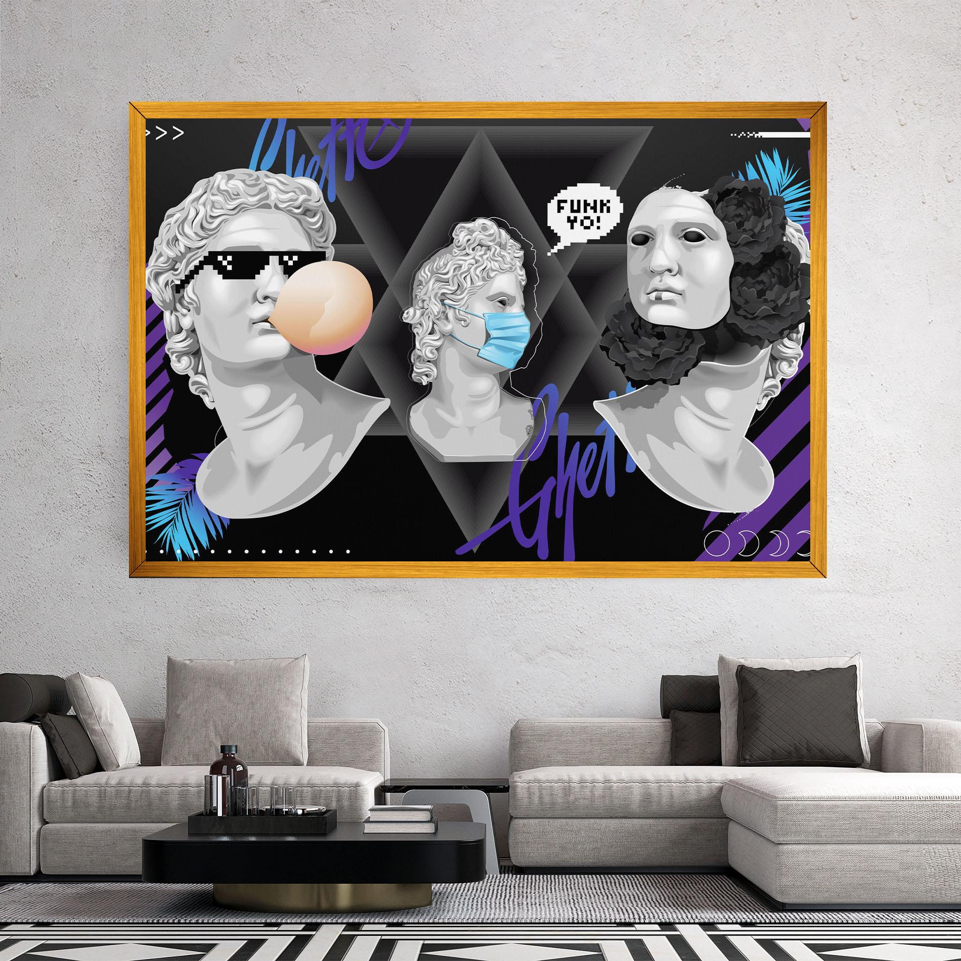 Tablou Canvas Statue Mask mockup 2