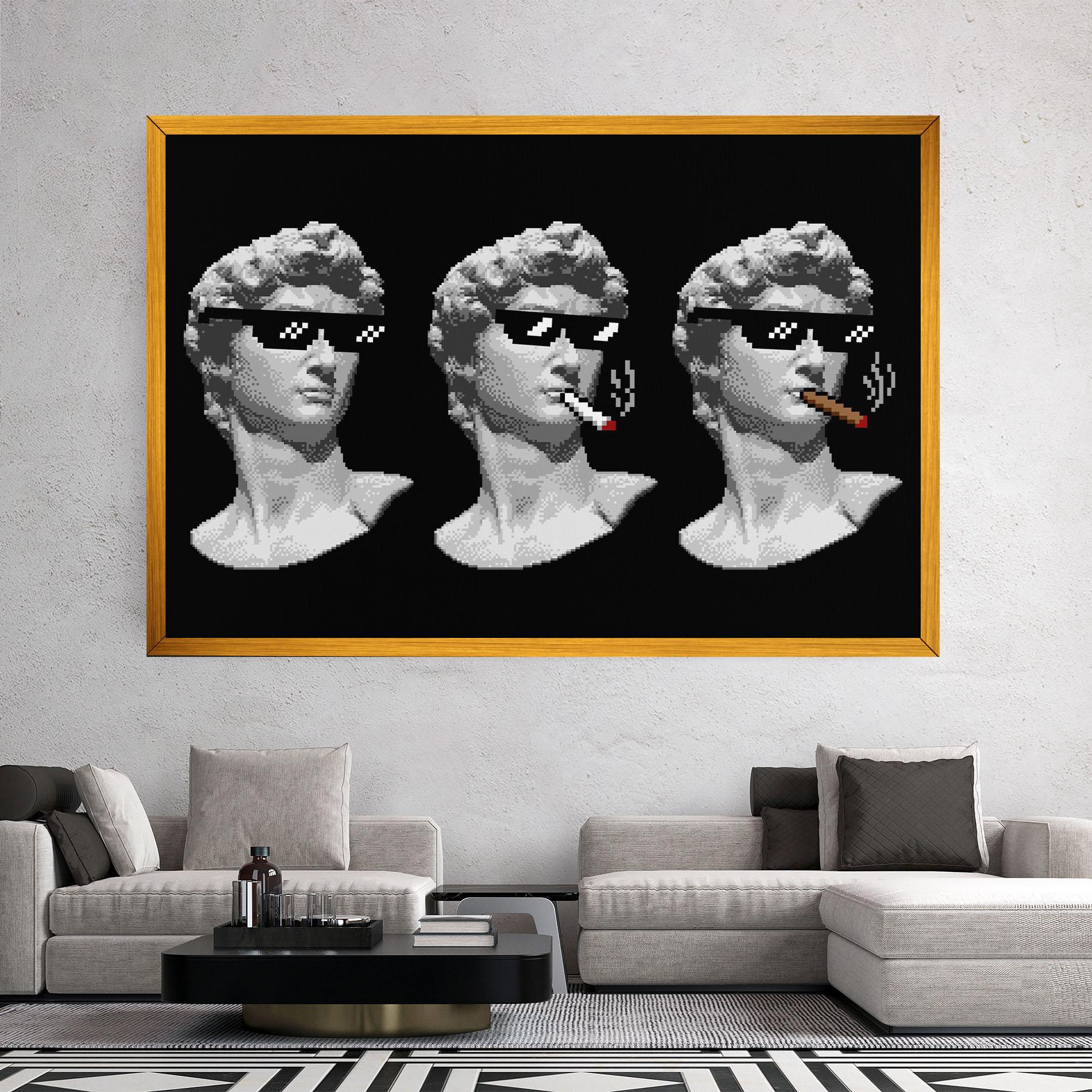 Tablou Canvas Statue Smoking mockup 2