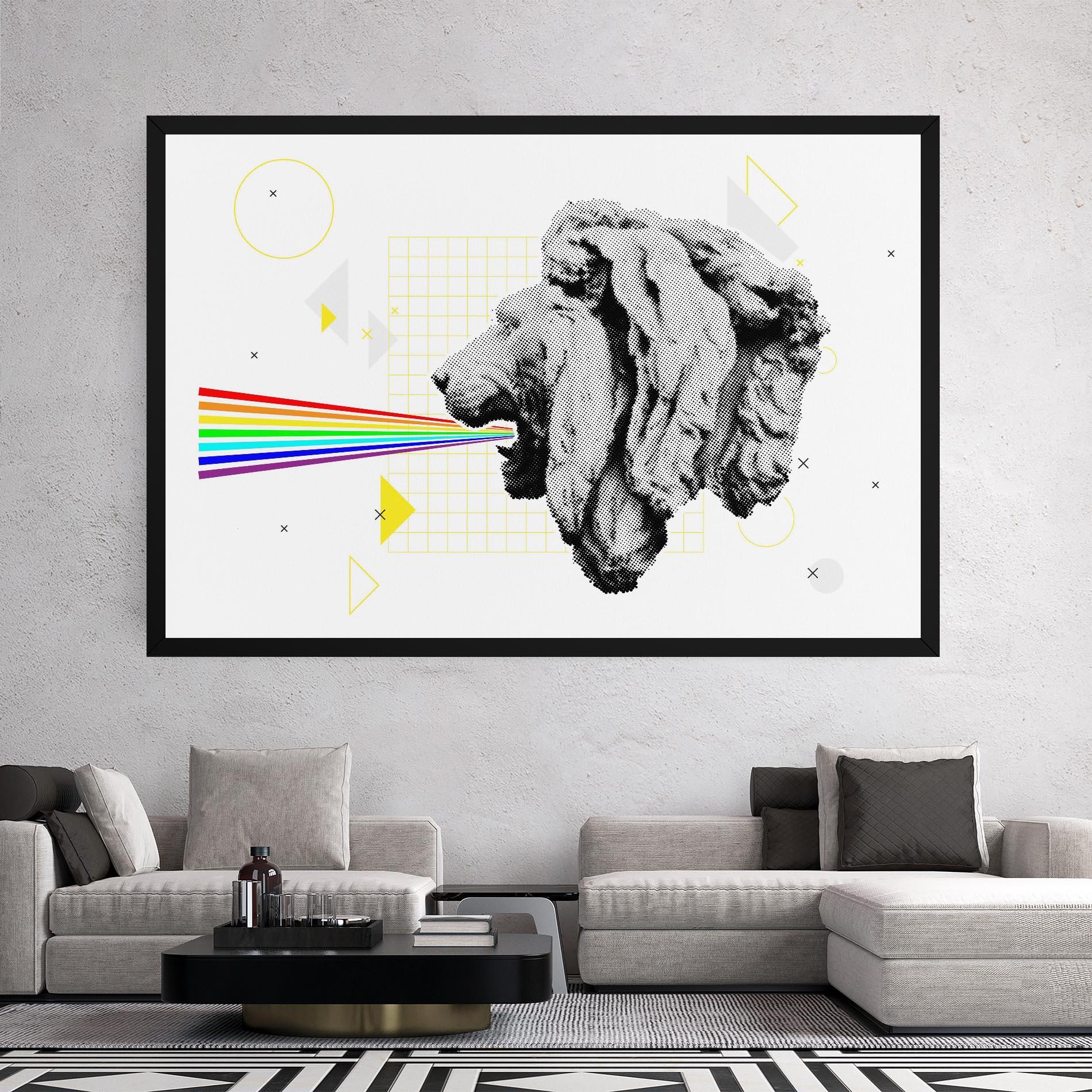 Tablou Canvas Lion Collage mockup 2