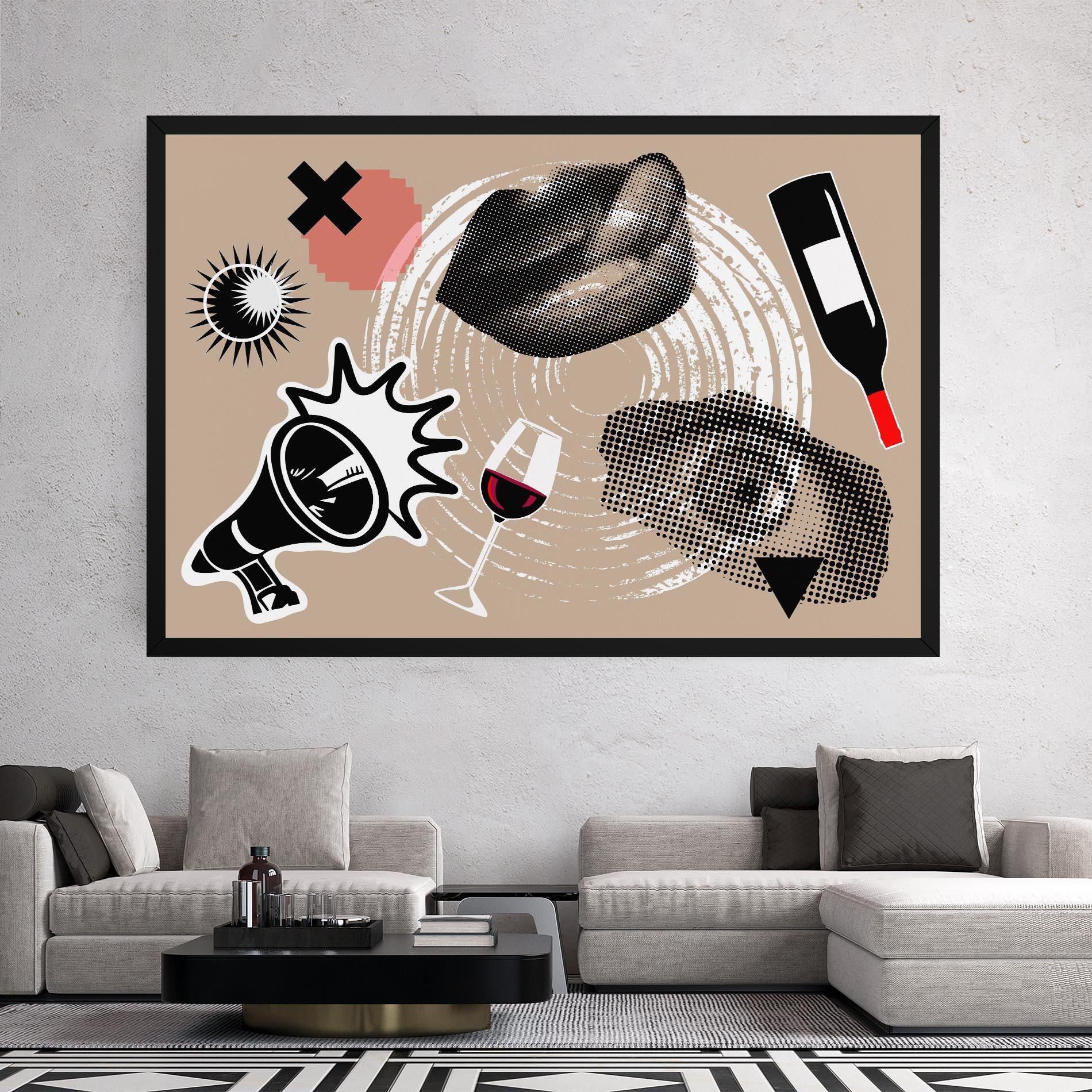 Tablou Canvas Lips Mouth Collage mockup 2