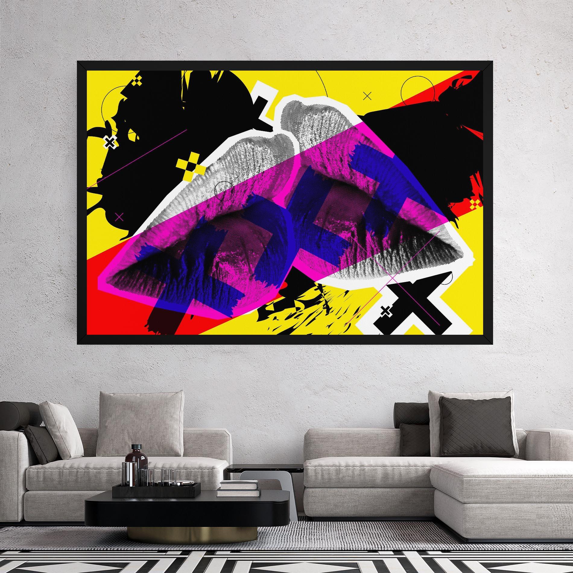 Tablou Canvas Lips Purple Light mockup 2