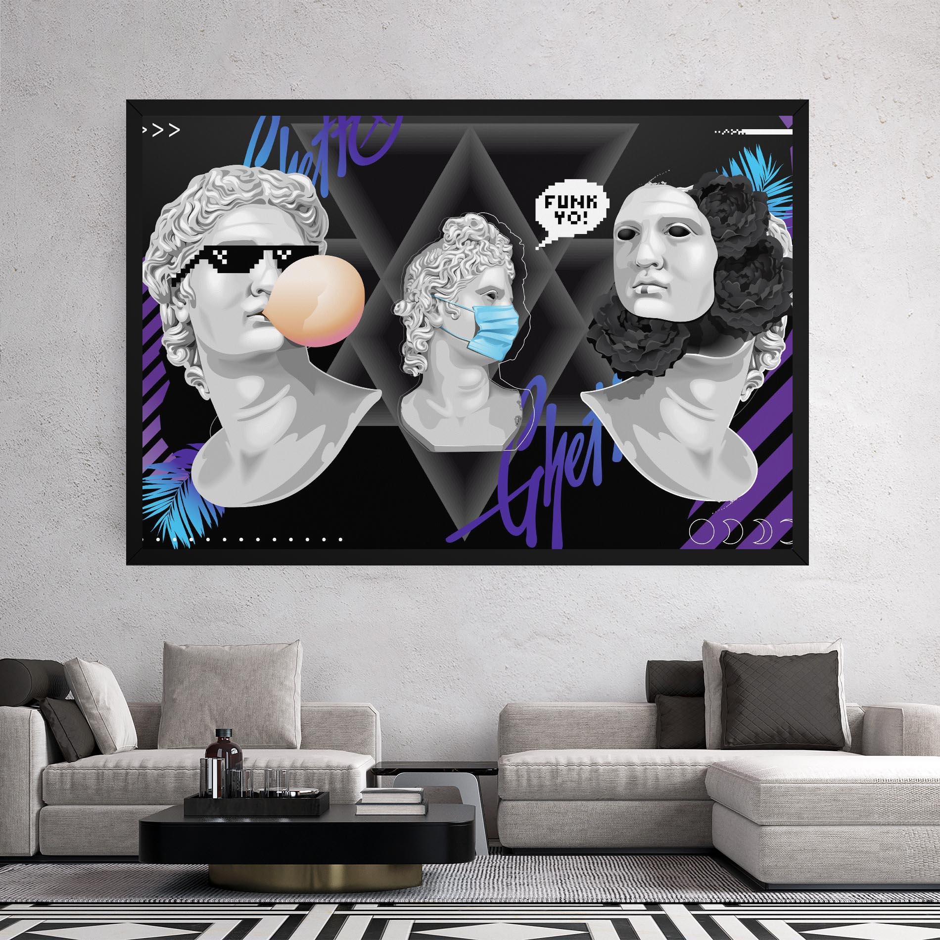 Tablou Canvas Statue Mask mockup 2