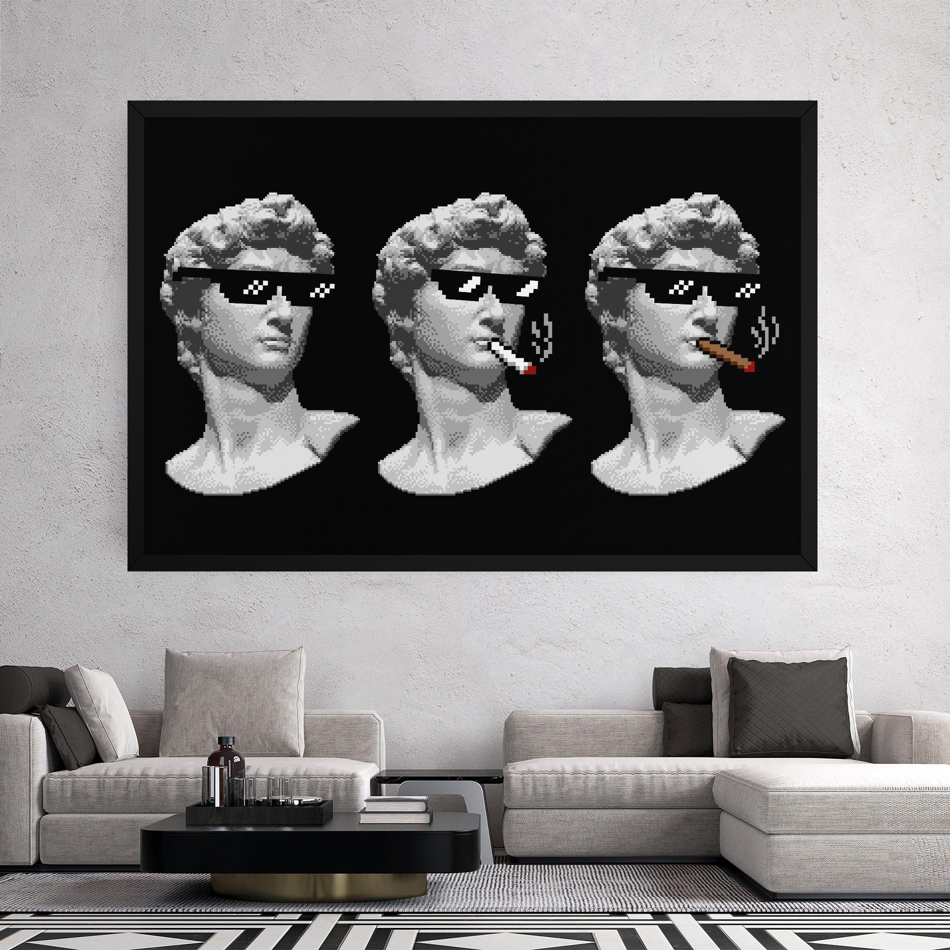 Tablou Canvas Statue Smoking mockup 2