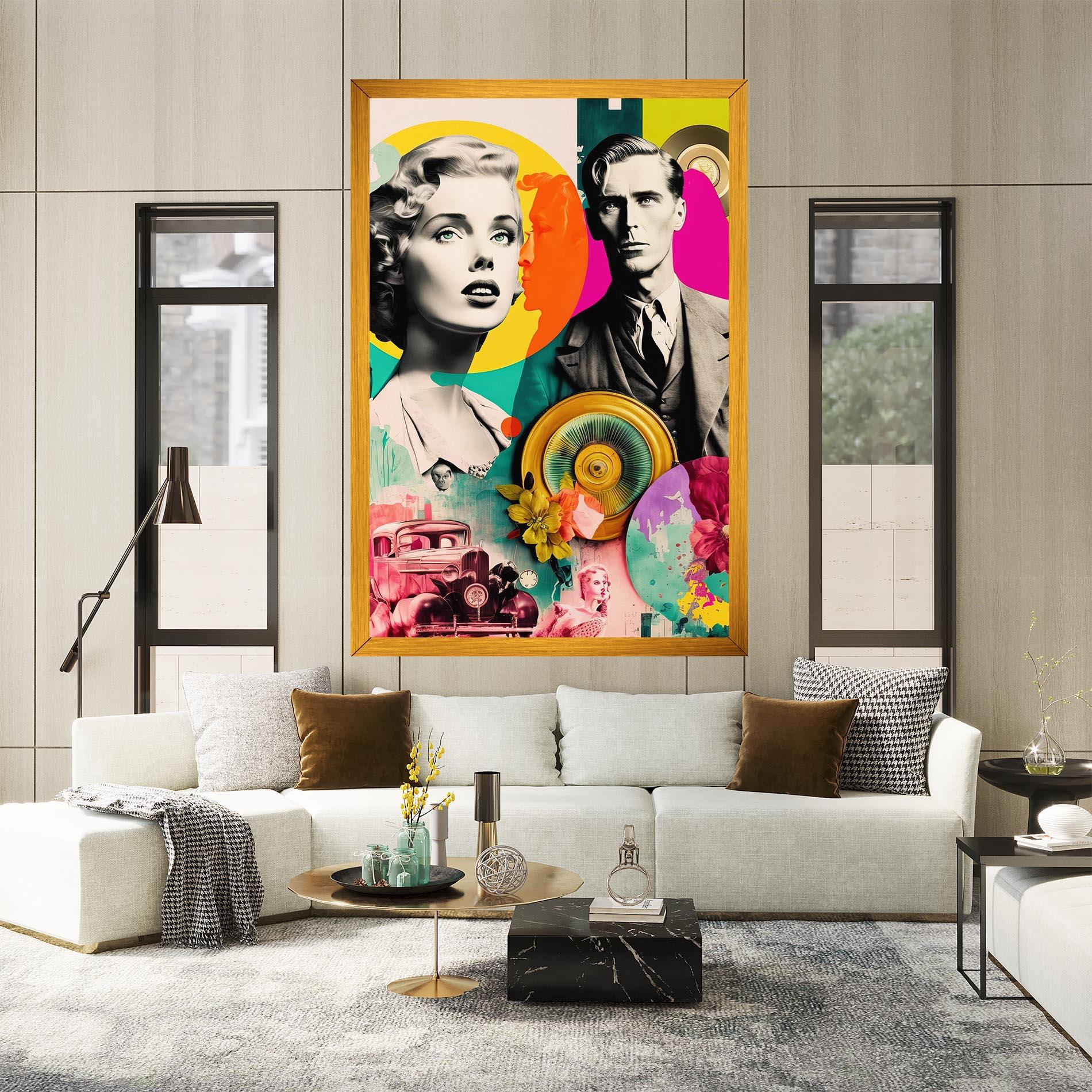 Tablou Canvas 60s Retro Collage mockup 2