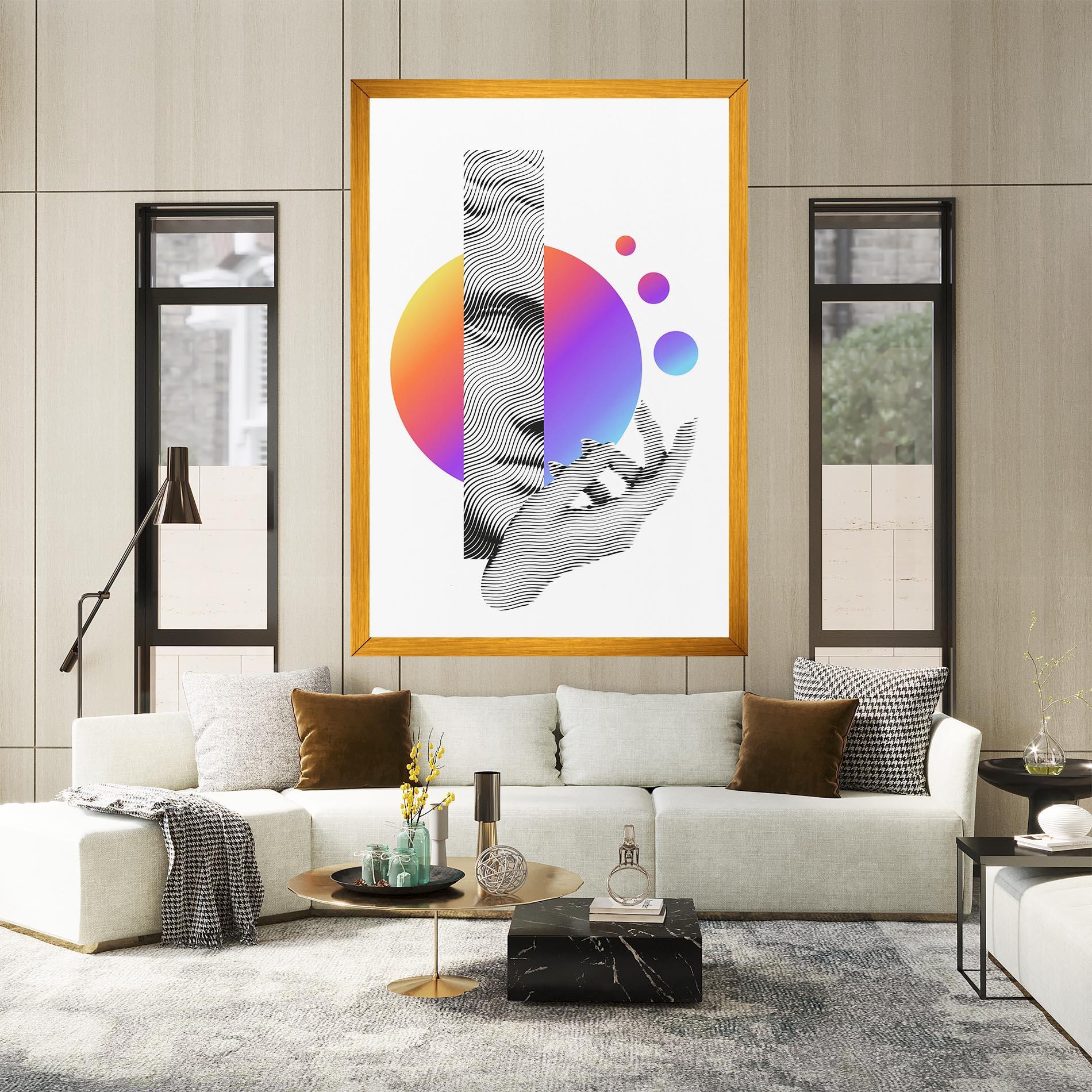 Tablou Canvas Orange Light Statue mockup 2