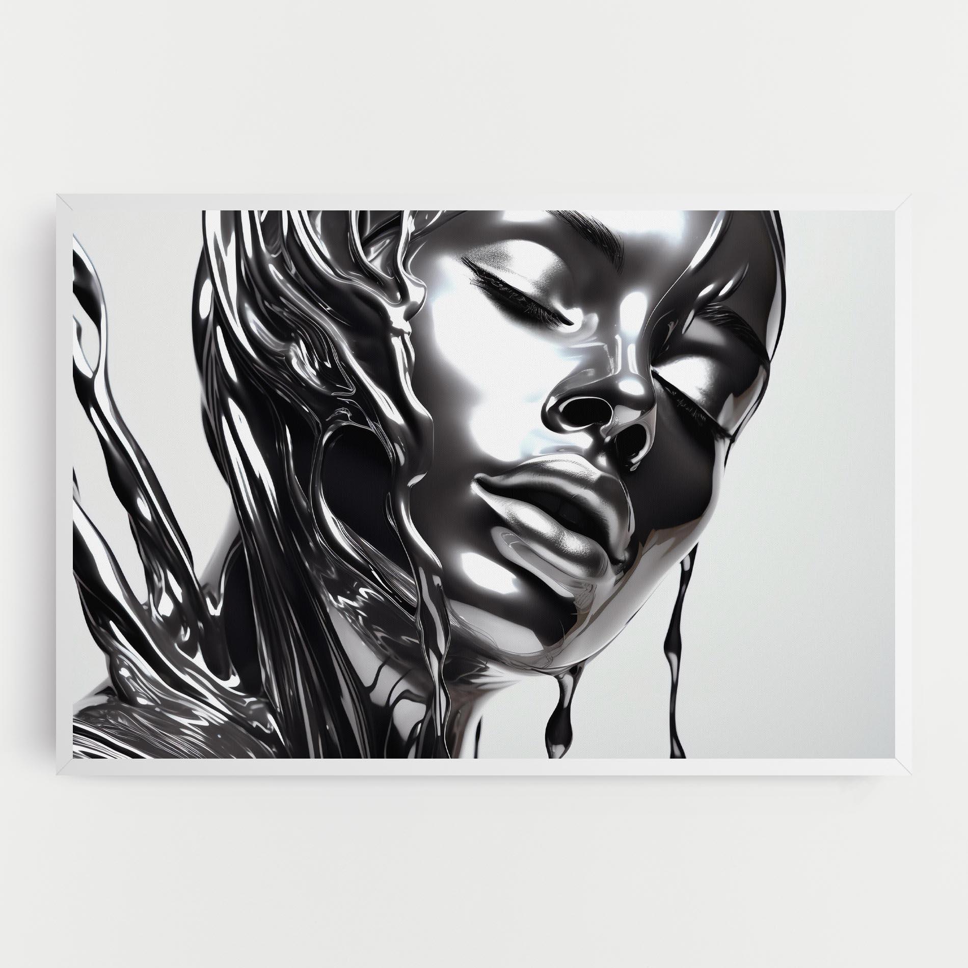 Tablou Canvas Silver Liquid Woman mockup 0