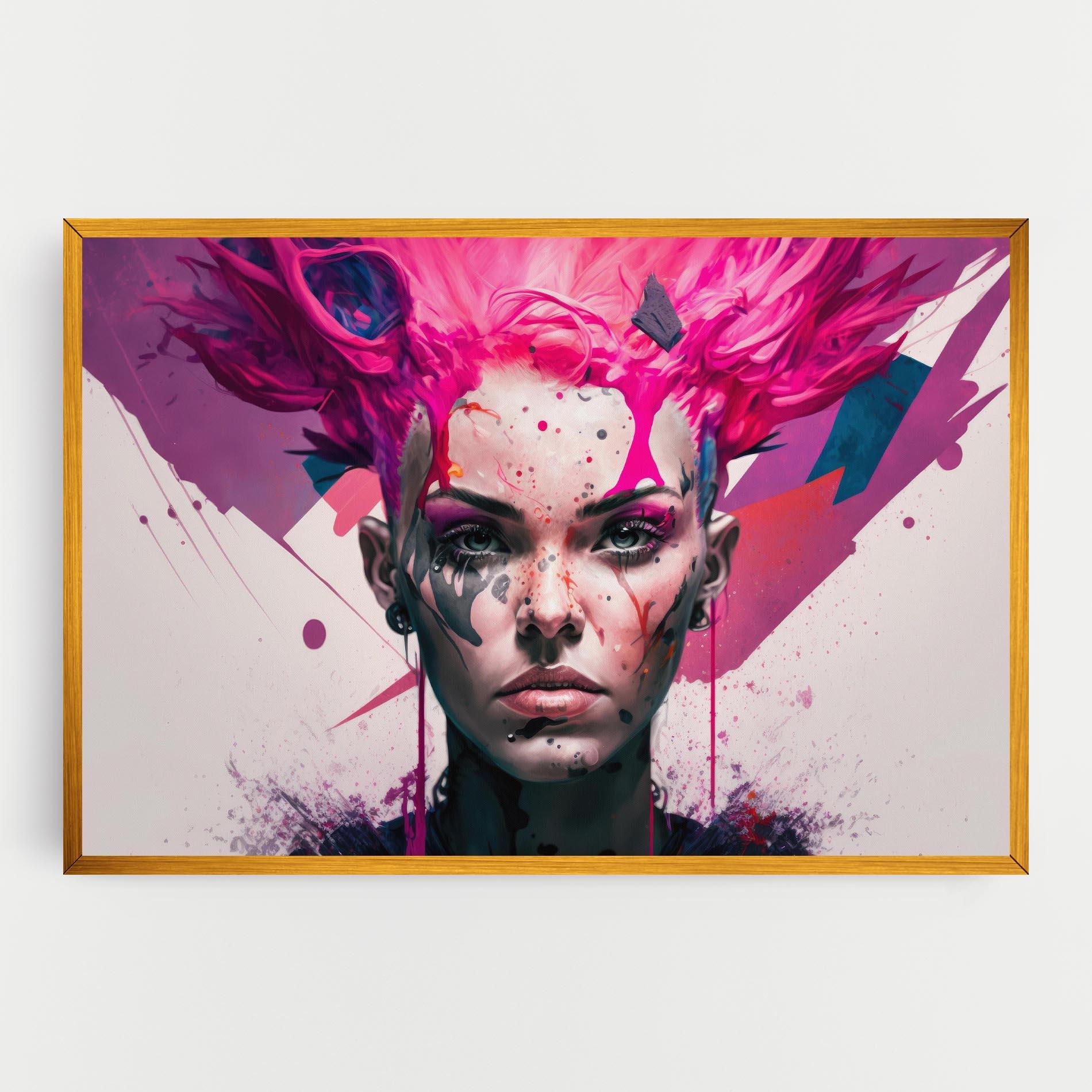 Tablou Canvas Abstract Pink Hair mockup 0