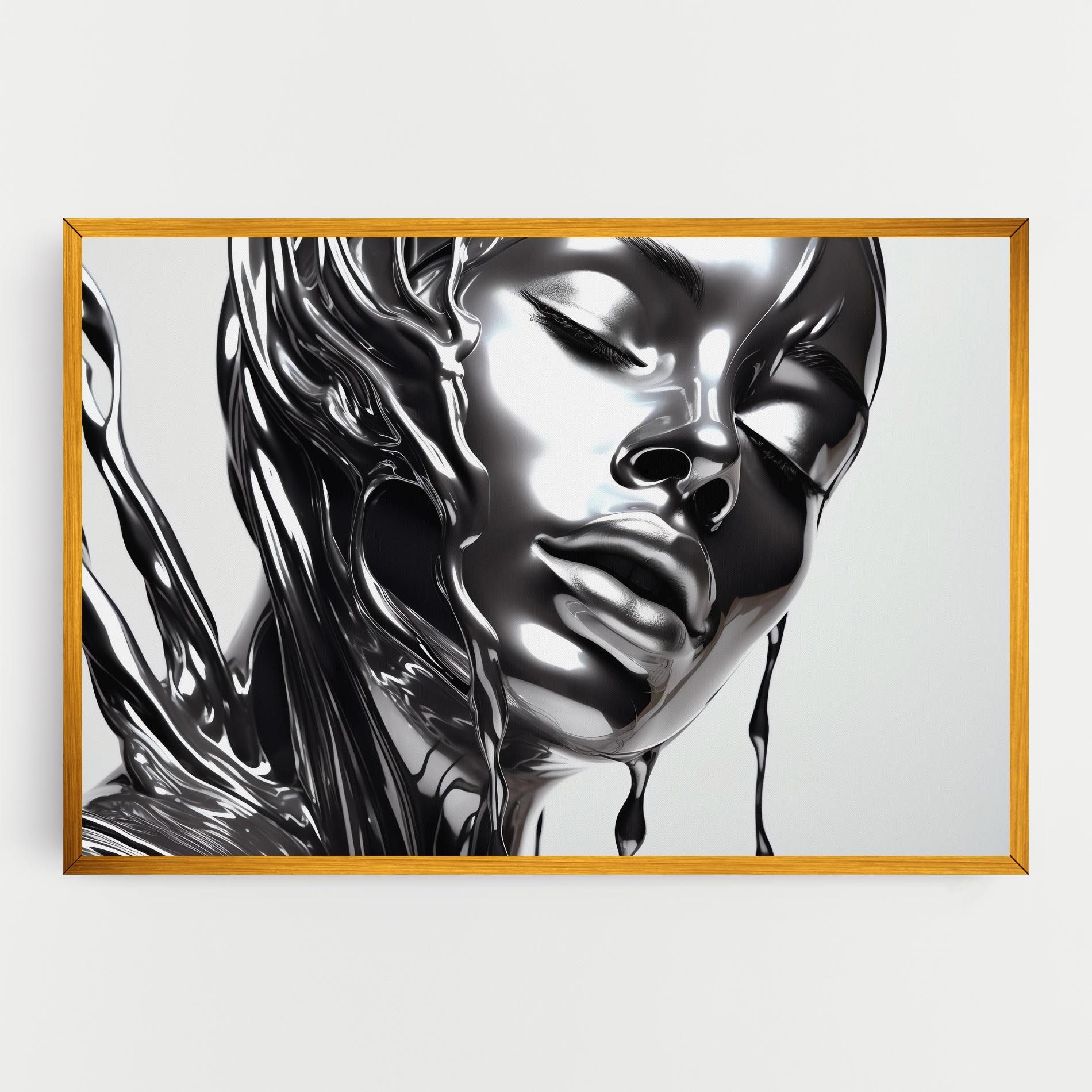 Silver Liquid Woman mockup 0