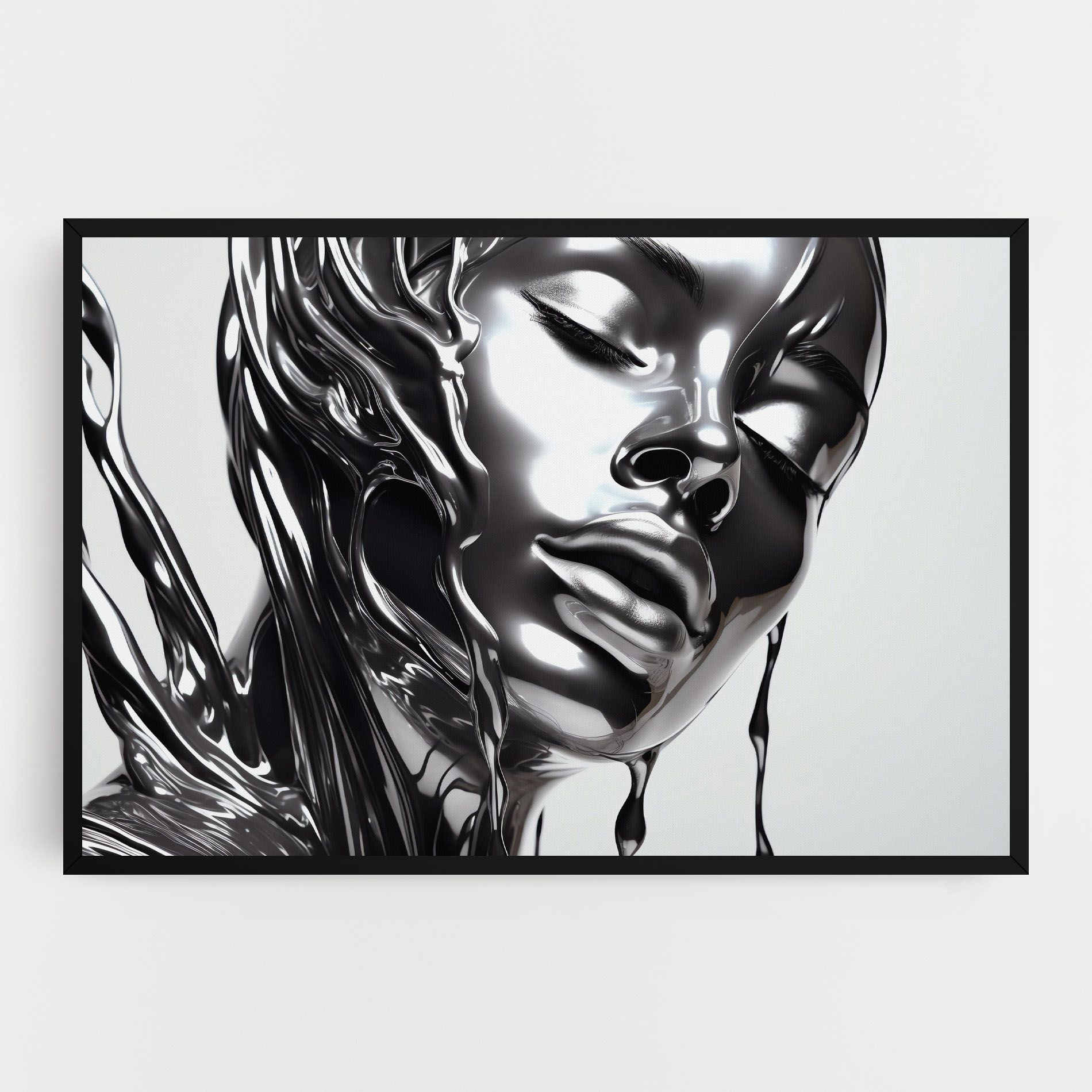 Silver Liquid Woman mockup 0