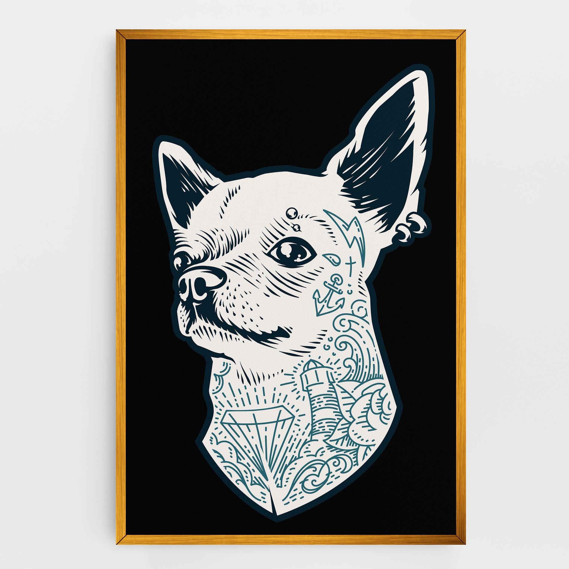 Tablou Canvas Chihuahua Tattoo mockup 0