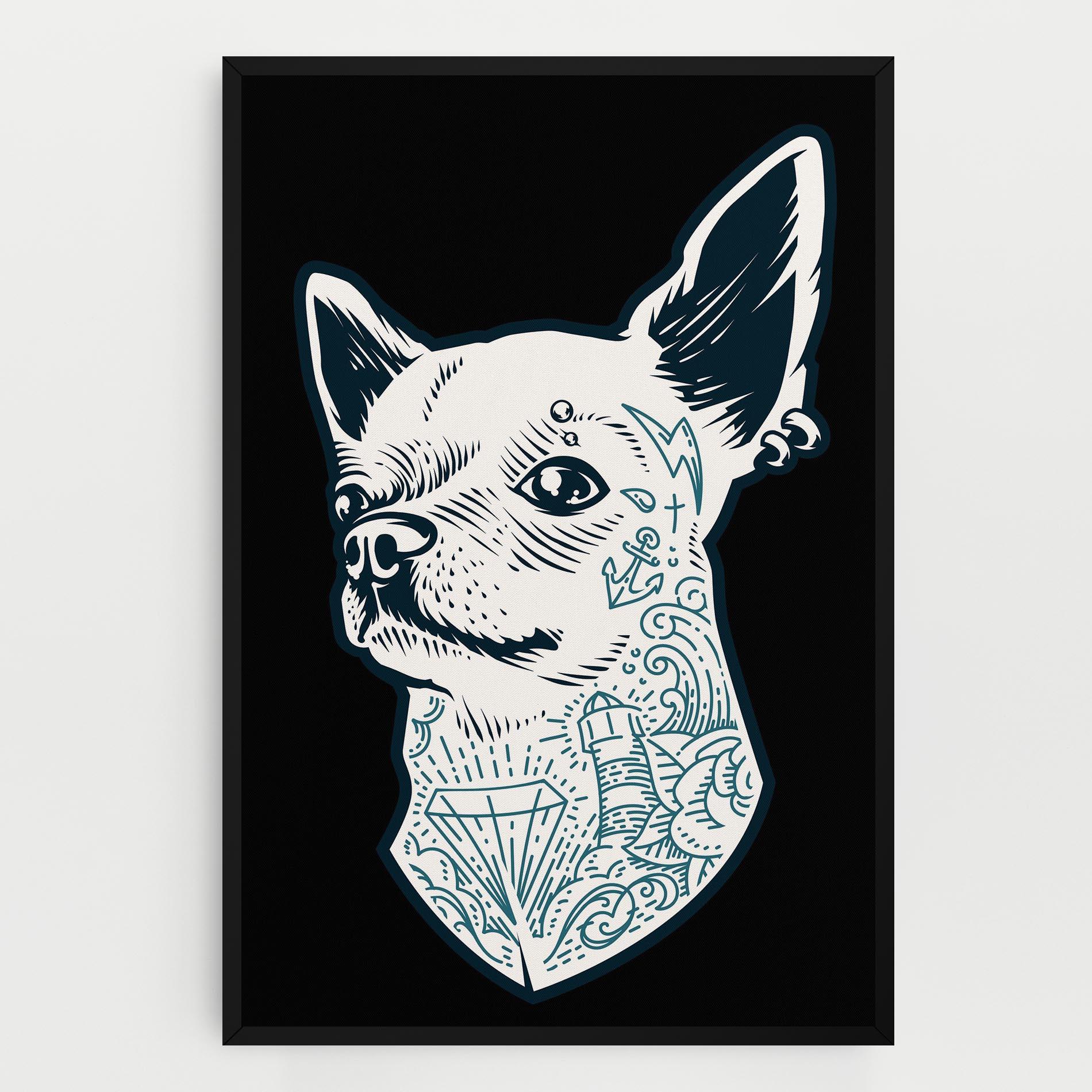 Tablou Canvas Chihuahua Tattoo mockup 0