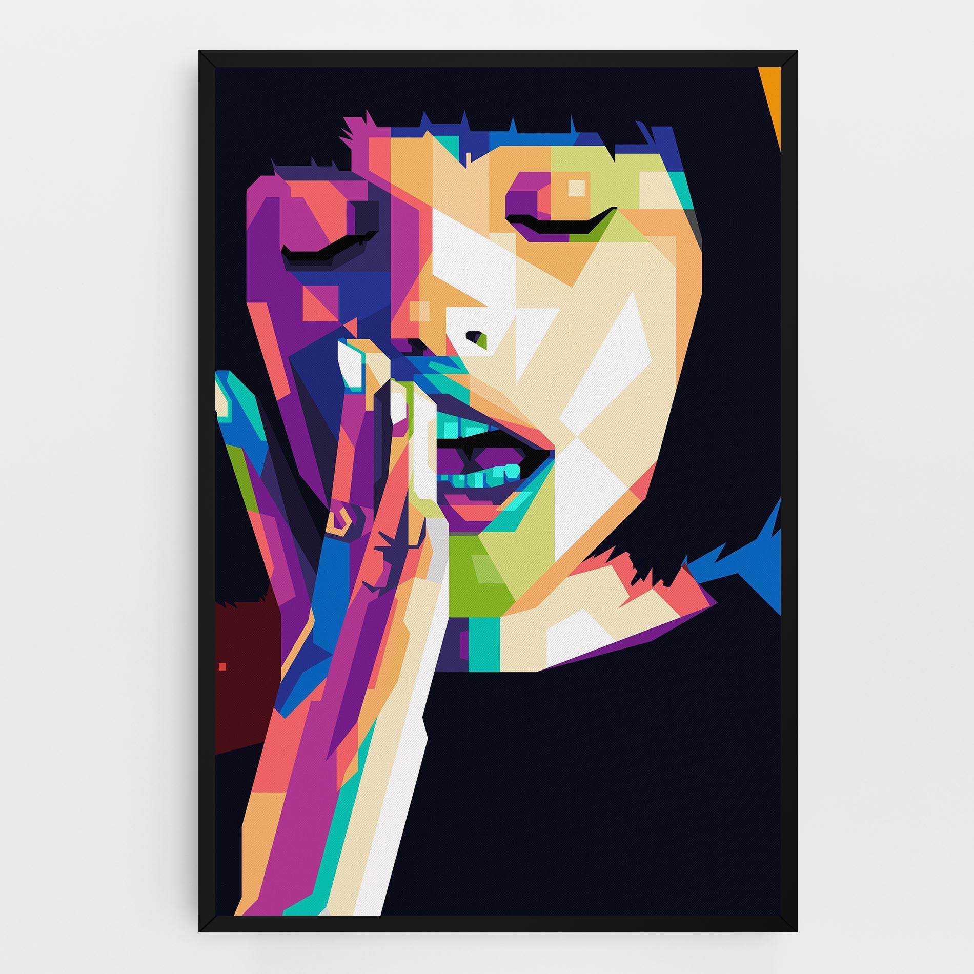 Tablou Canvas Polygonal Pretty Girl mockup 0