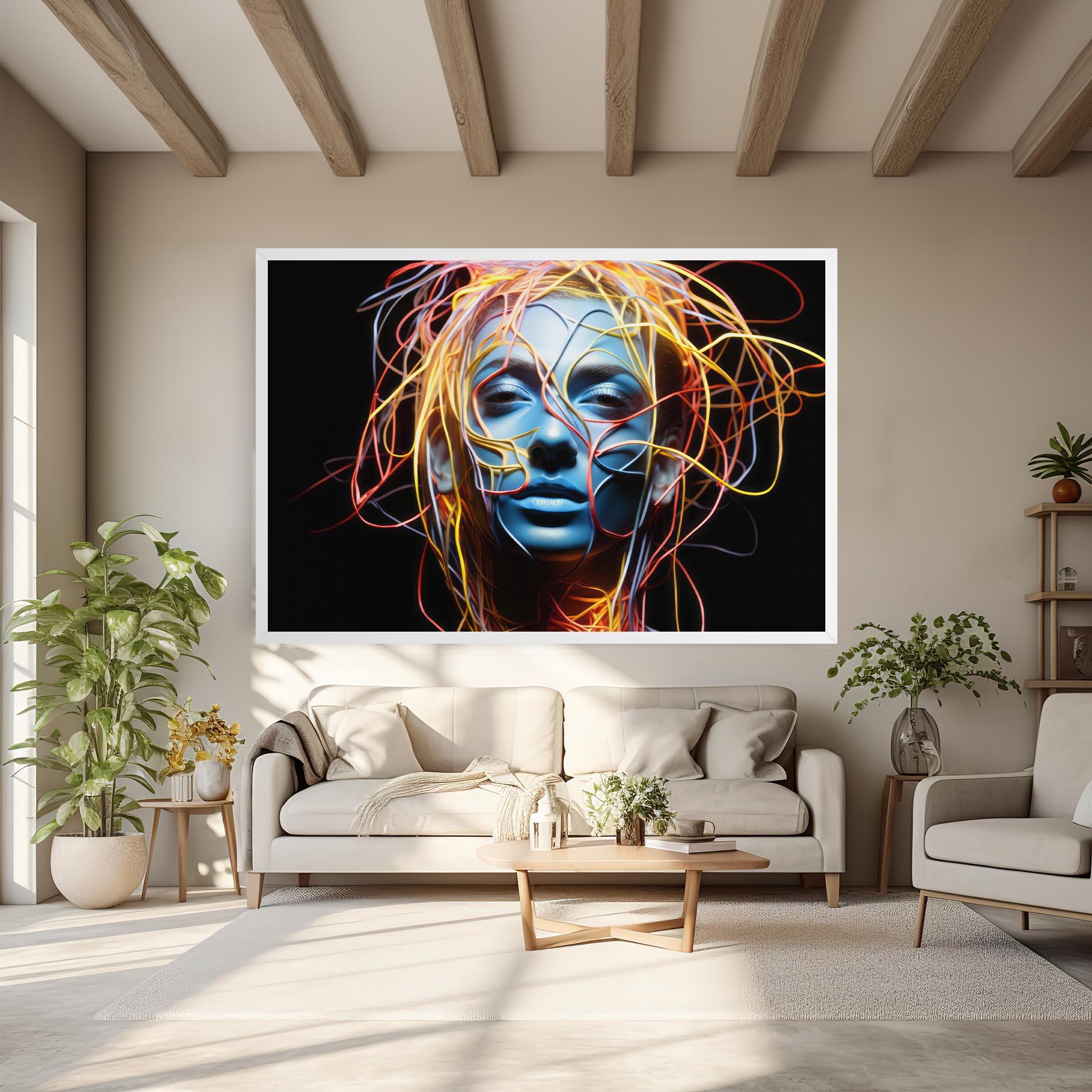 Tablou Canvas Neon Lights Hair mockup 6