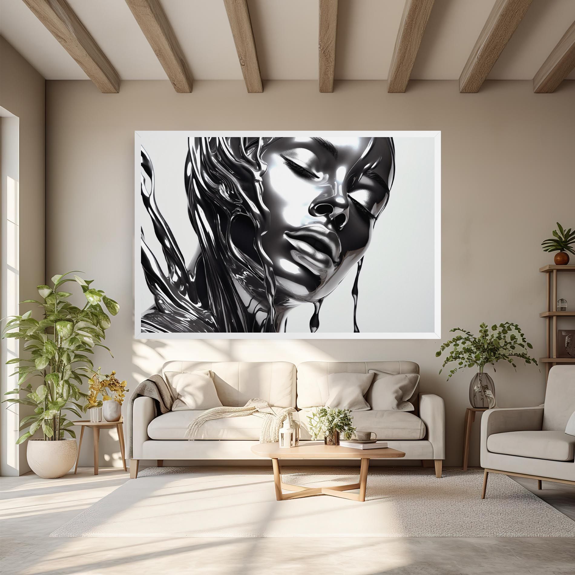 Silver Liquid Woman mockup 6