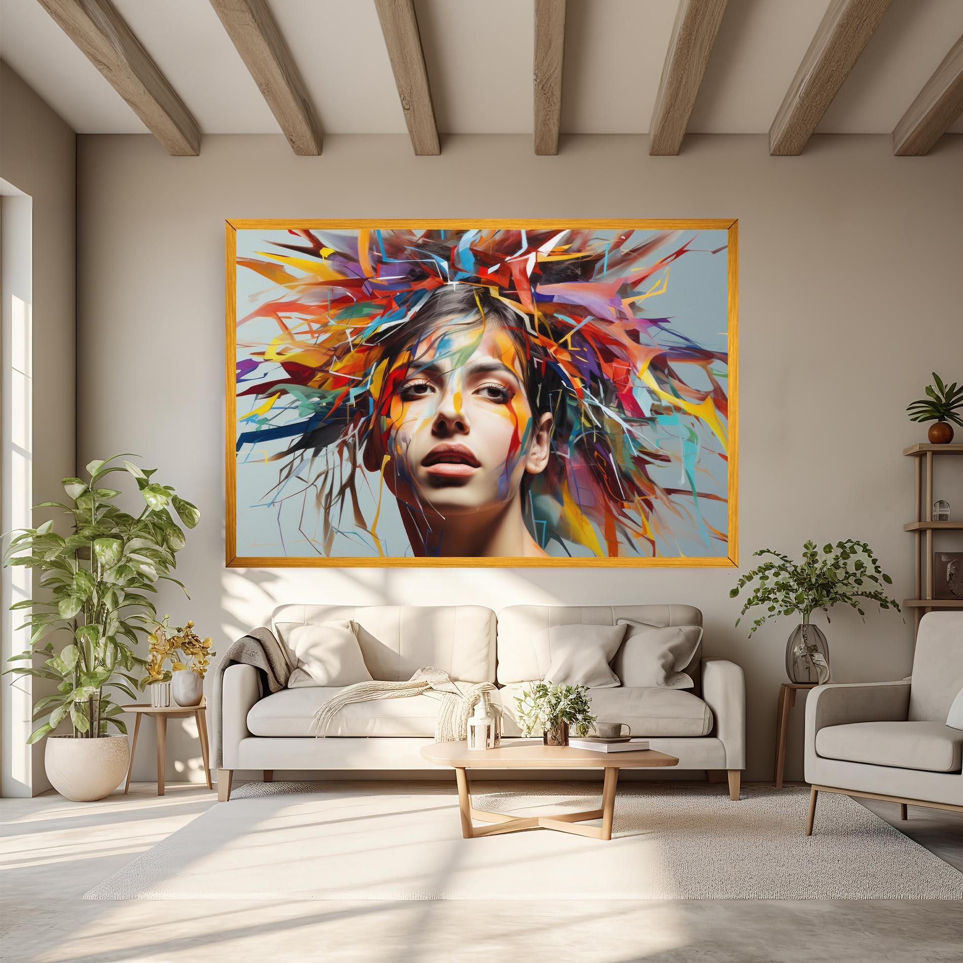 Tablou Canvas Colorful Paint Hair mockup 6