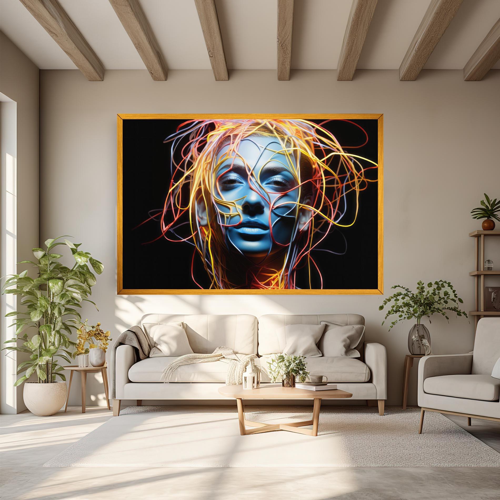 Tablou Canvas Neon Lights Hair mockup 6