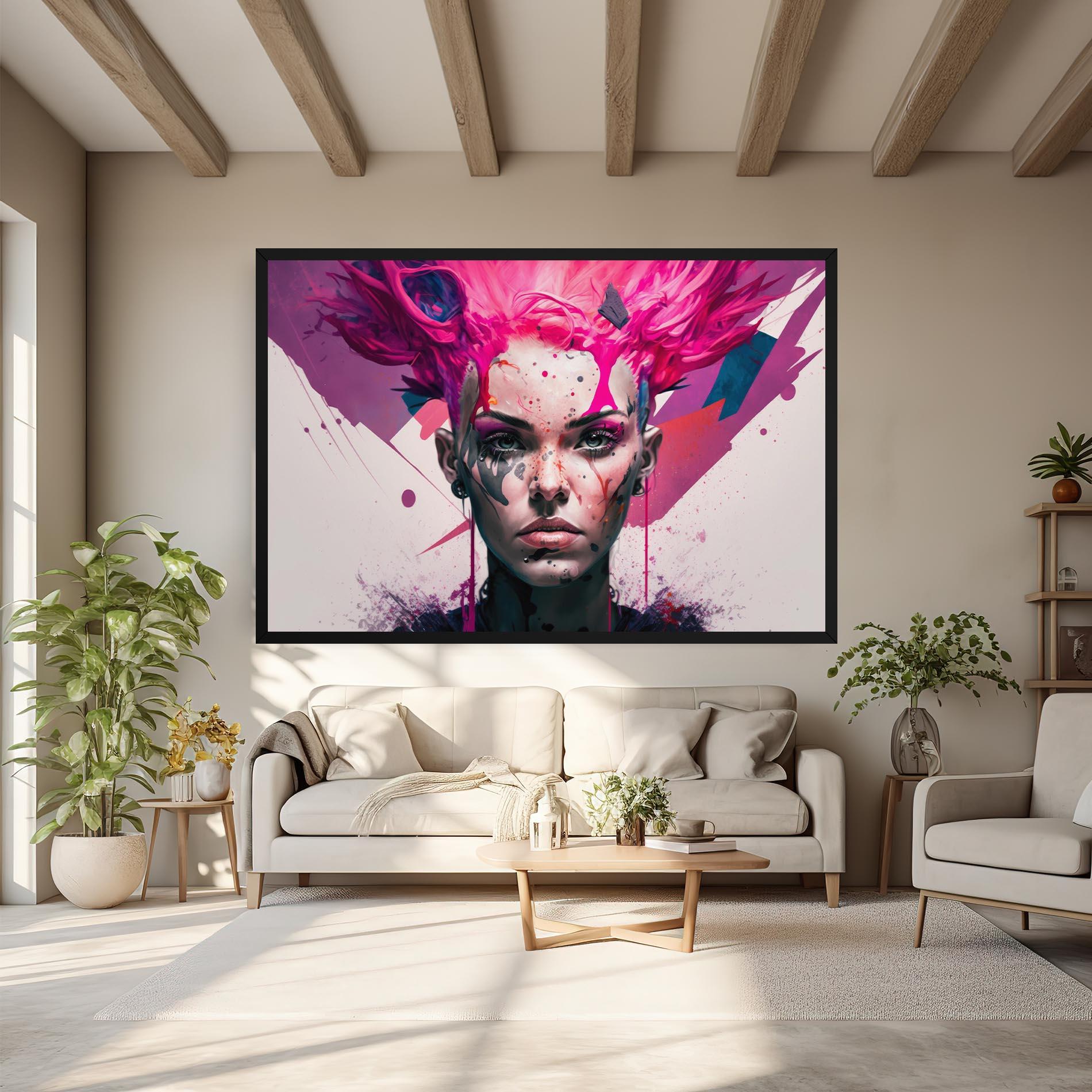 Tablou Canvas Abstract Pink Hair mockup 6