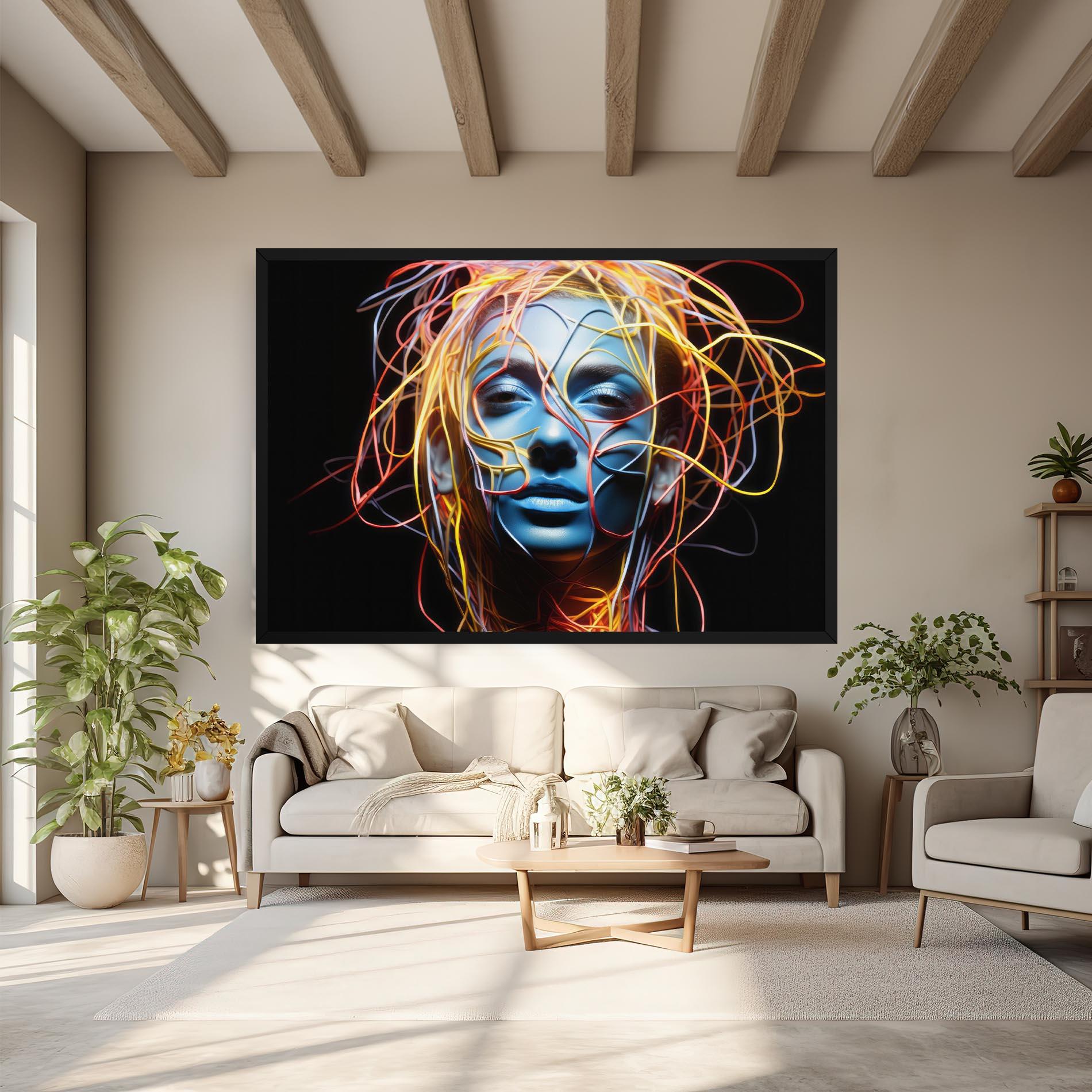 Tablou Canvas Neon Lights Hair mockup 6