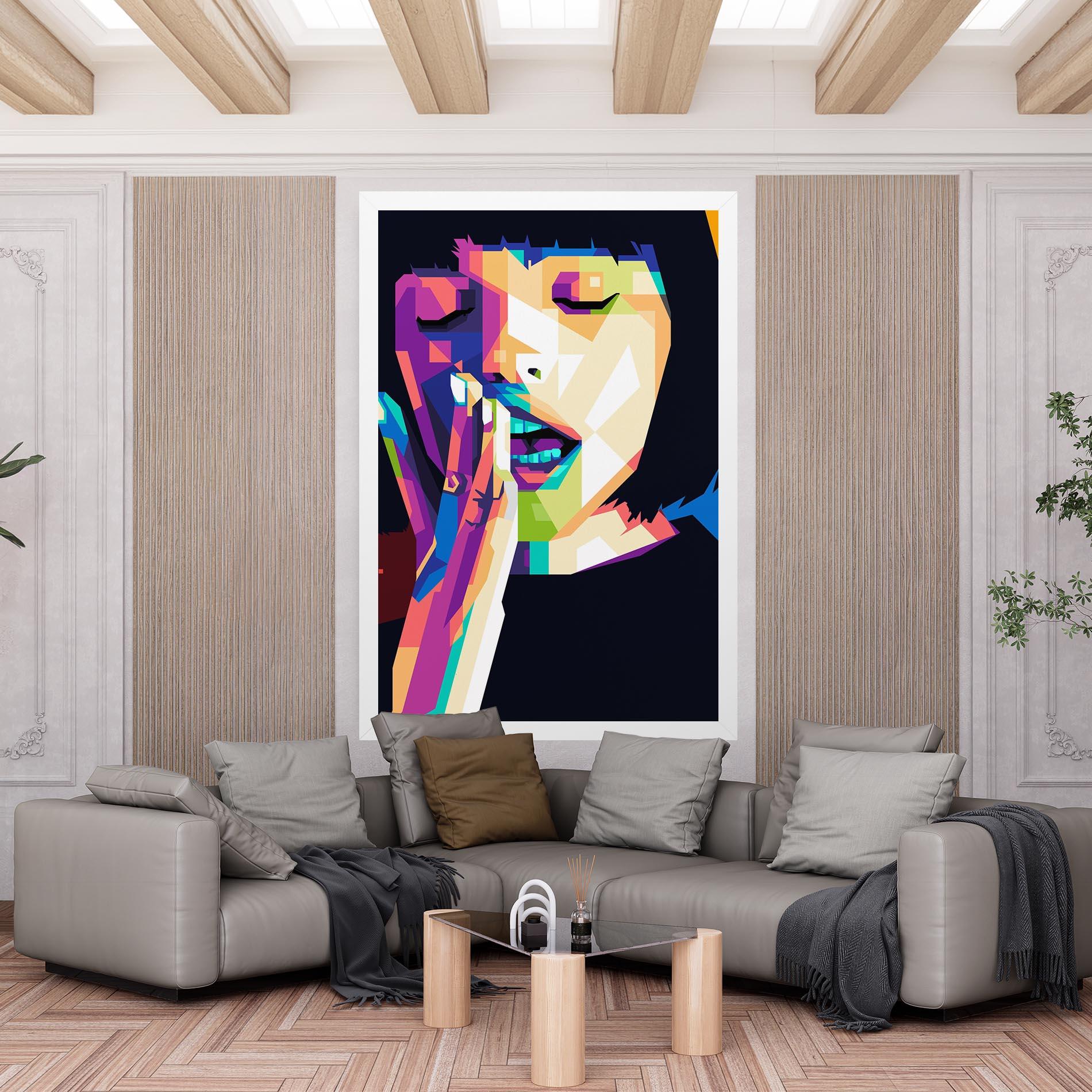 Tablou Canvas Polygonal Pretty Girl mockup 6