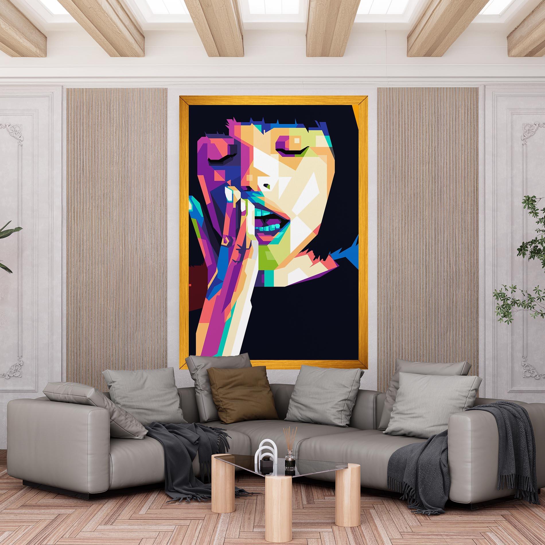 Tablou Canvas Polygonal Pretty Girl mockup 6