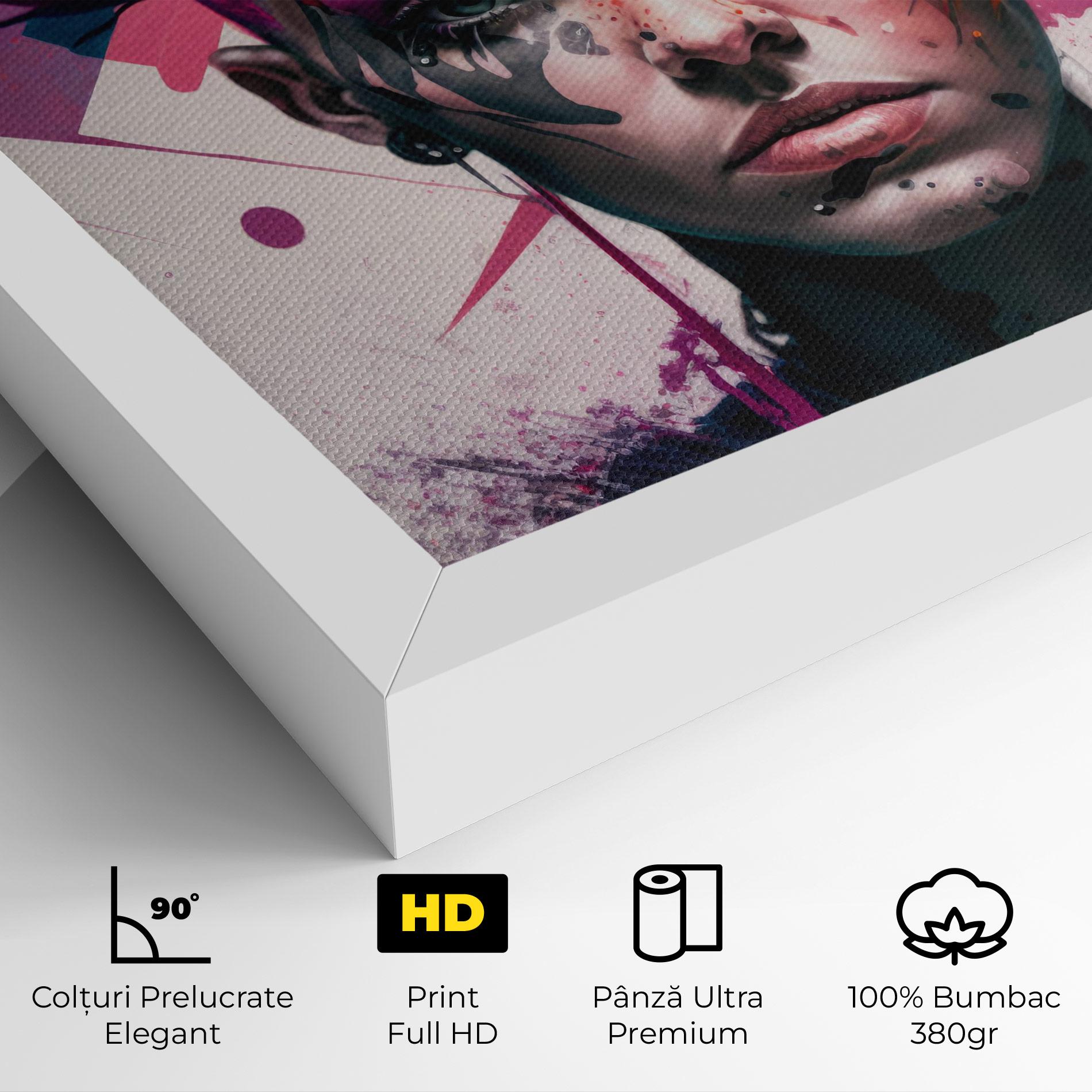 Tablou Canvas Abstract Pink Hair mockup 4