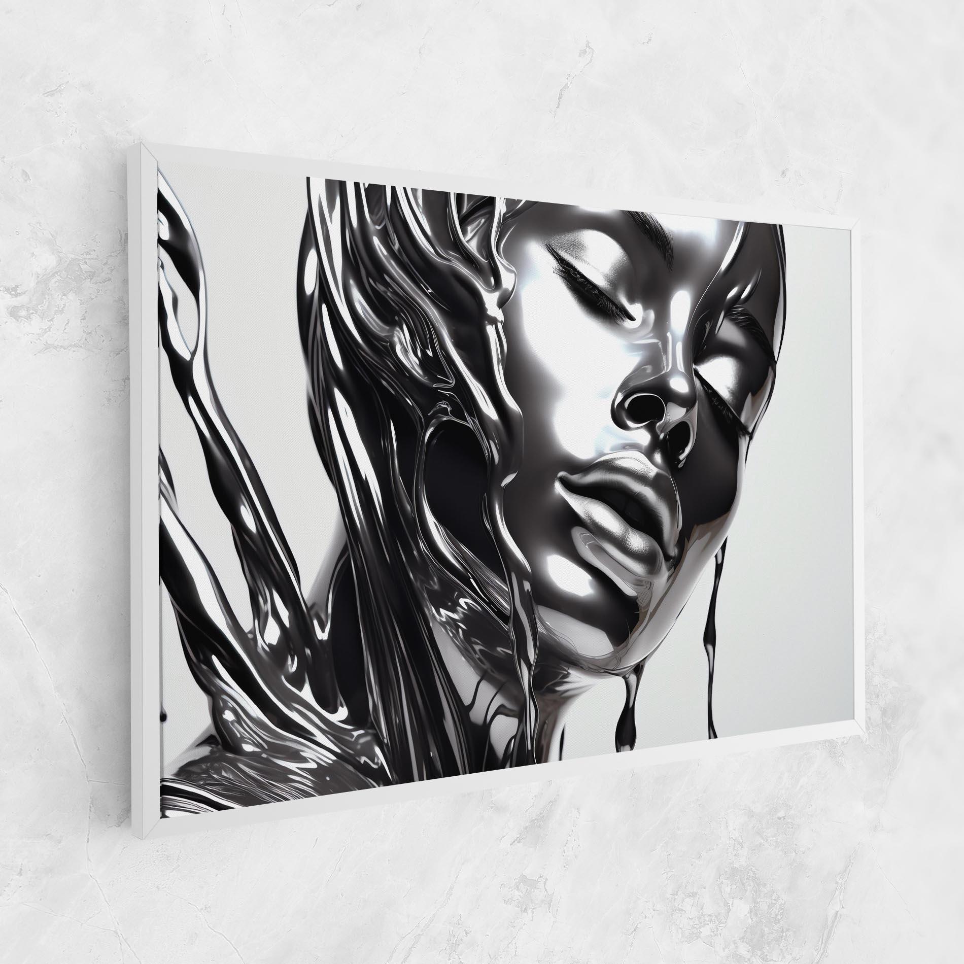 Tablou Canvas Silver Liquid Woman mockup 1
