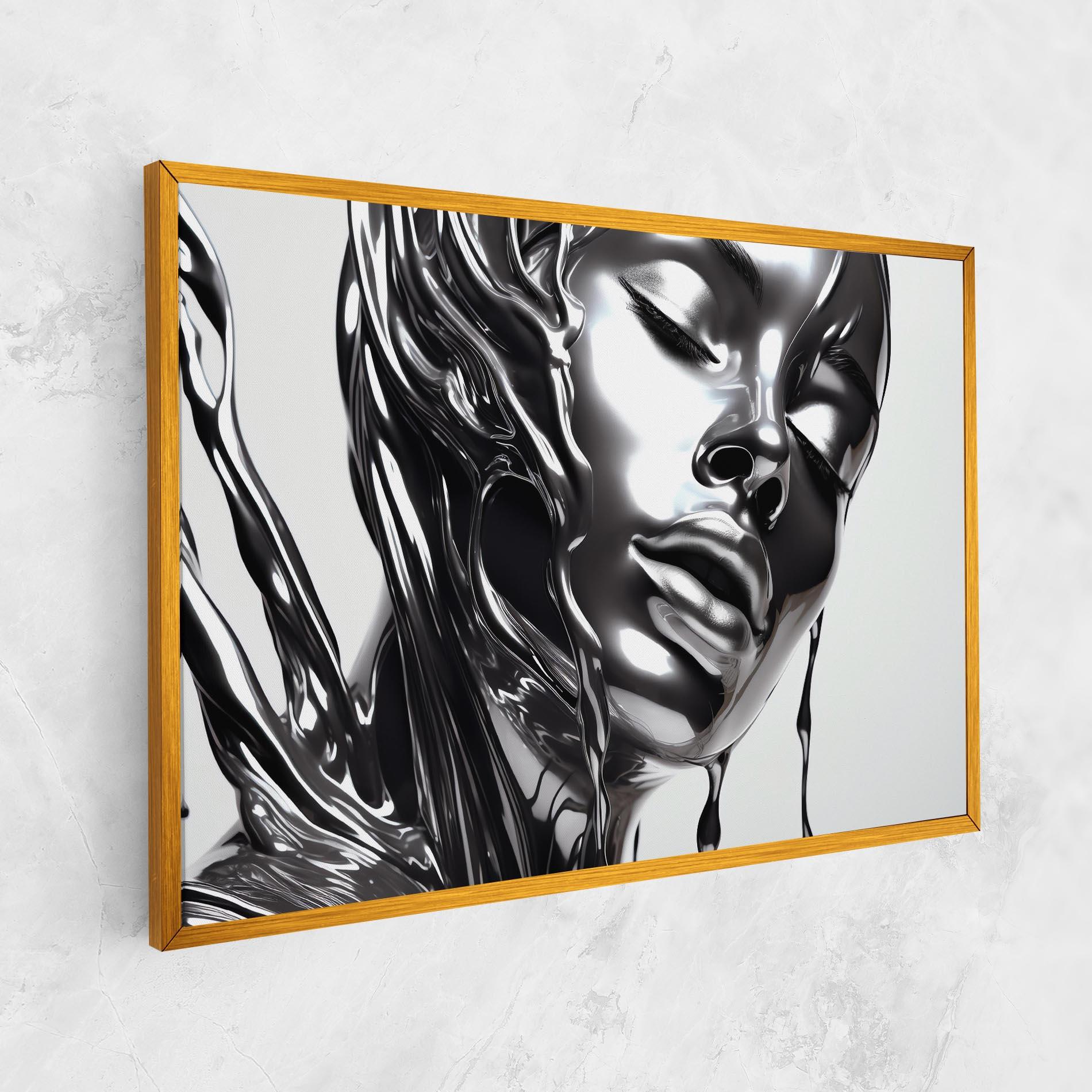 Tablou Canvas Silver Liquid Woman mockup 1