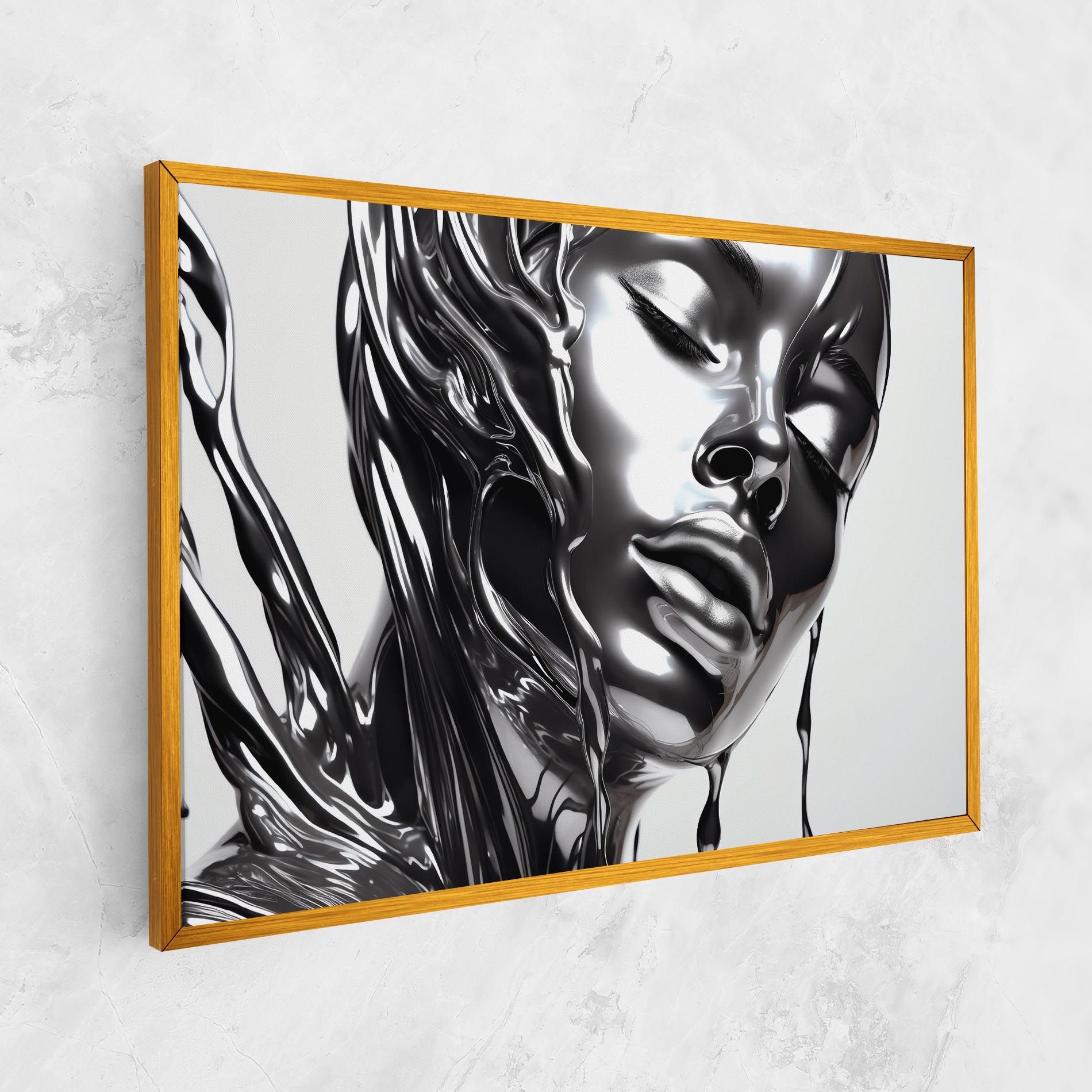 Silver Liquid Woman mockup 1
